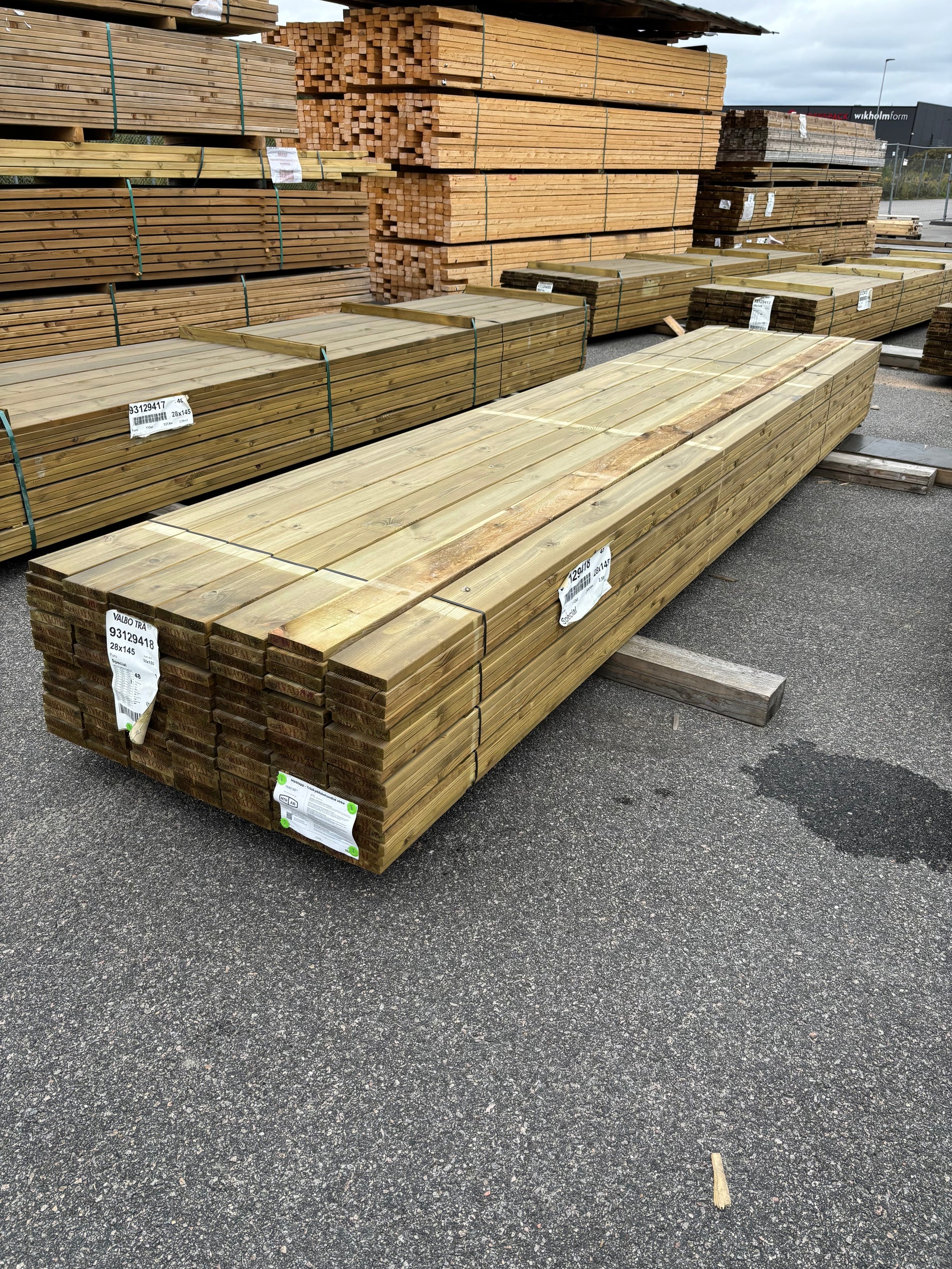 Paket Tryckimpregnerad Rillad Trall 28x145mm – 112st, 4,80m