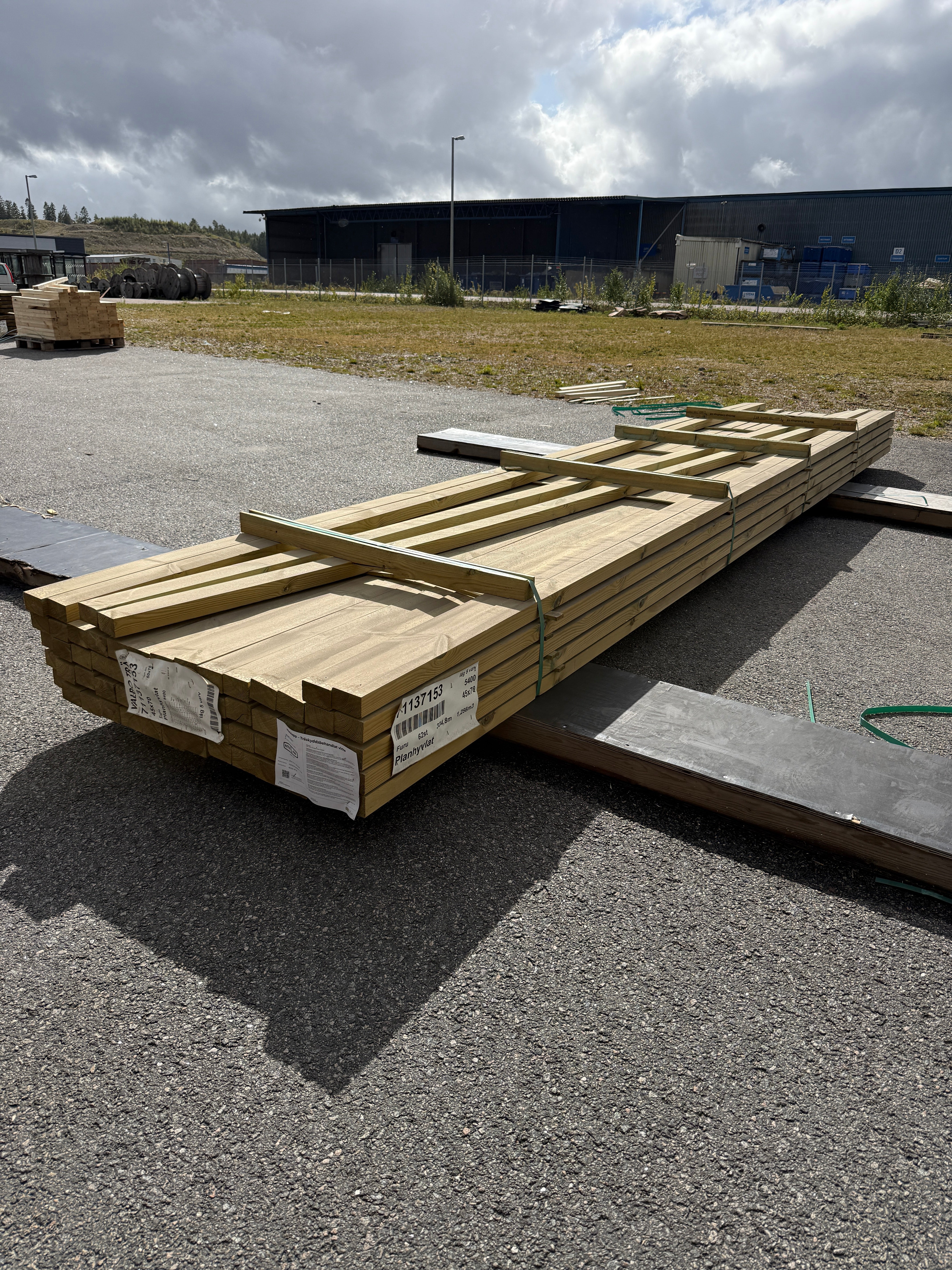 Paket Tryckimpregnerade Reglar 45x70mm, 62st 5,40m