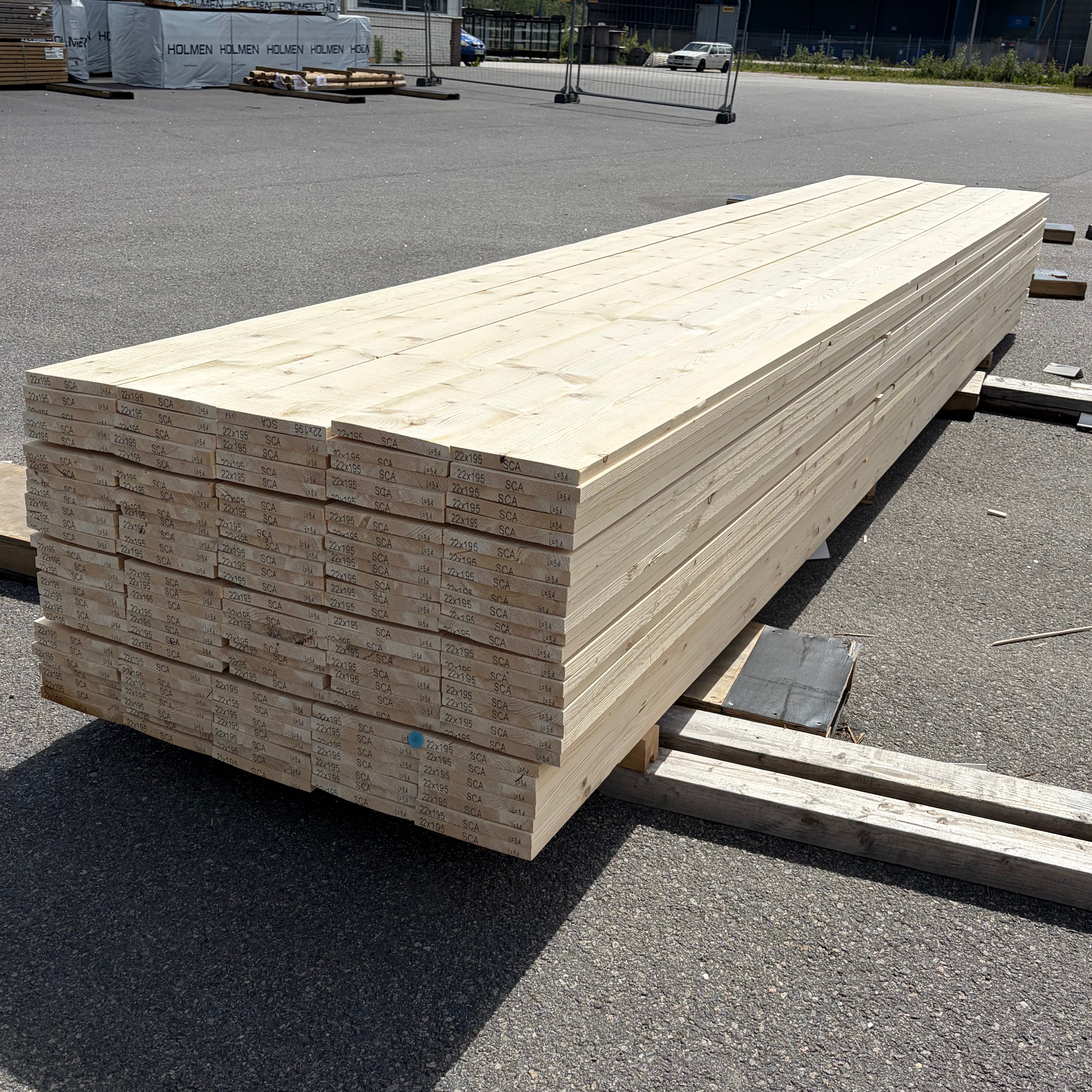 Paket Finsågade Brädor 22x195mm, 130st 5,40m (Andra sortering)