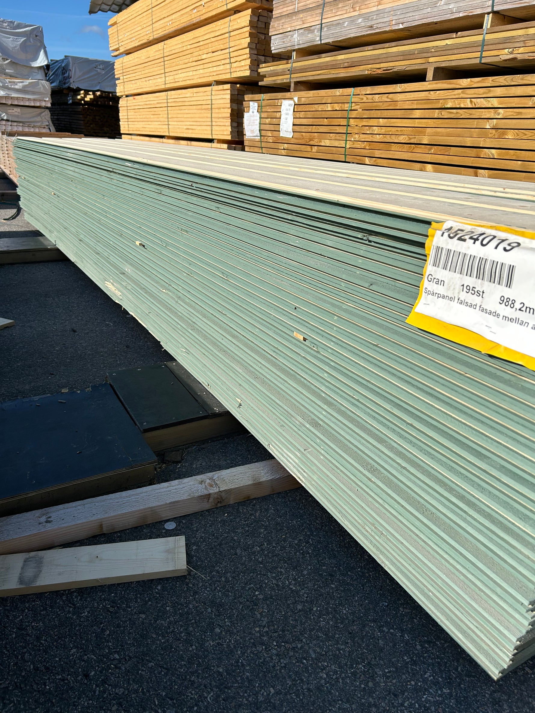 Paket Spontad Spårpanel 22x145mm (4,80–5,10m) 195st Gran