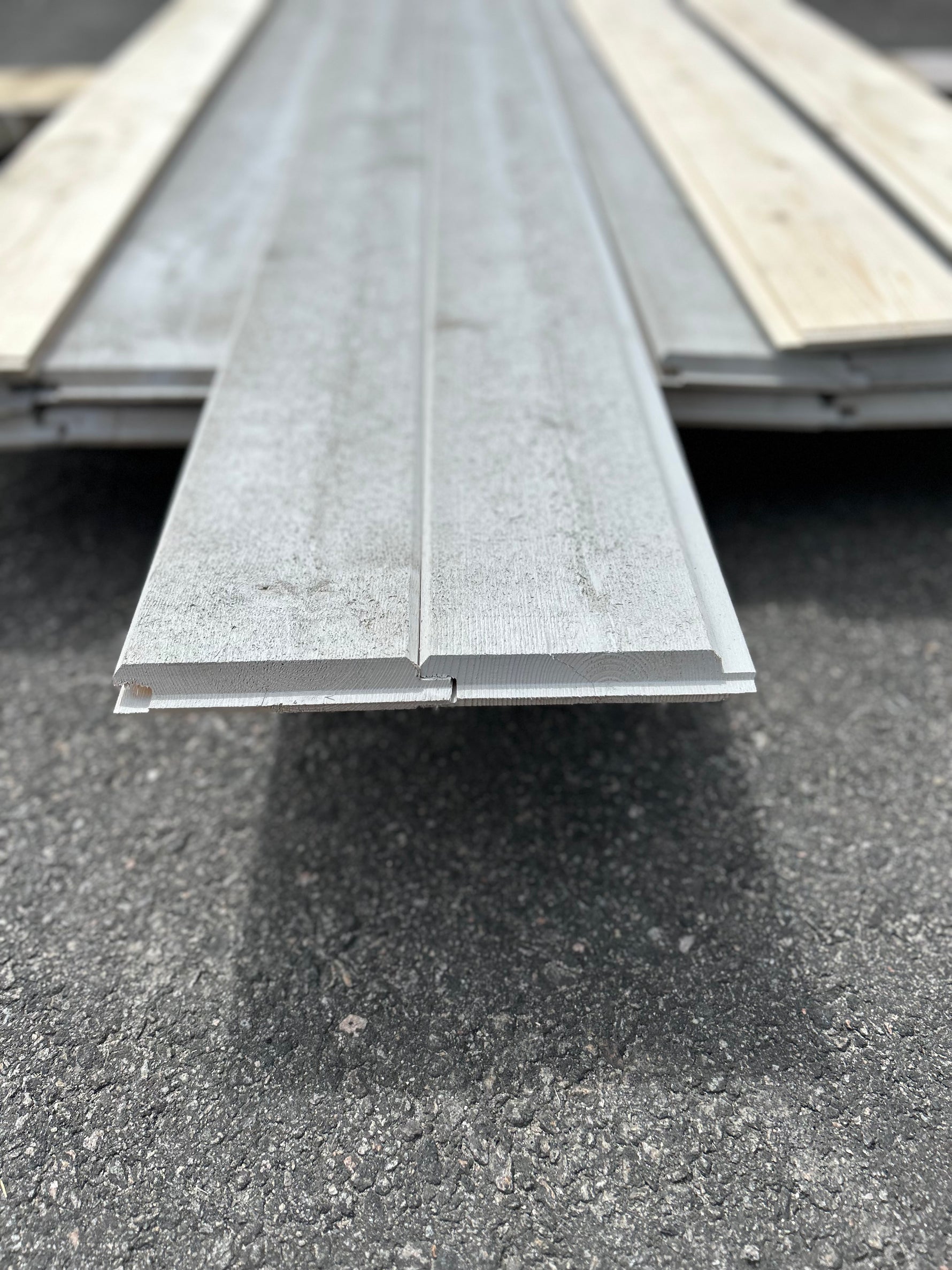 Paket Dubbelfas Halvspont Ändspont 22x145mm 4,80m 19st Grundmålad