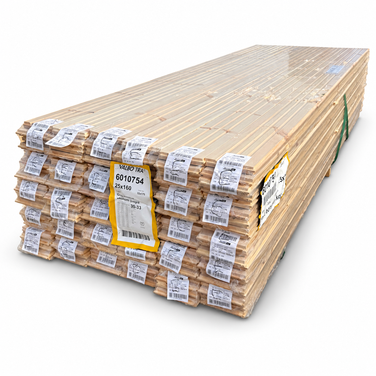 Parti Massivt Furugolv Borstad Ljusgrå Ekonomi 25x160 mm – 61,25 m²