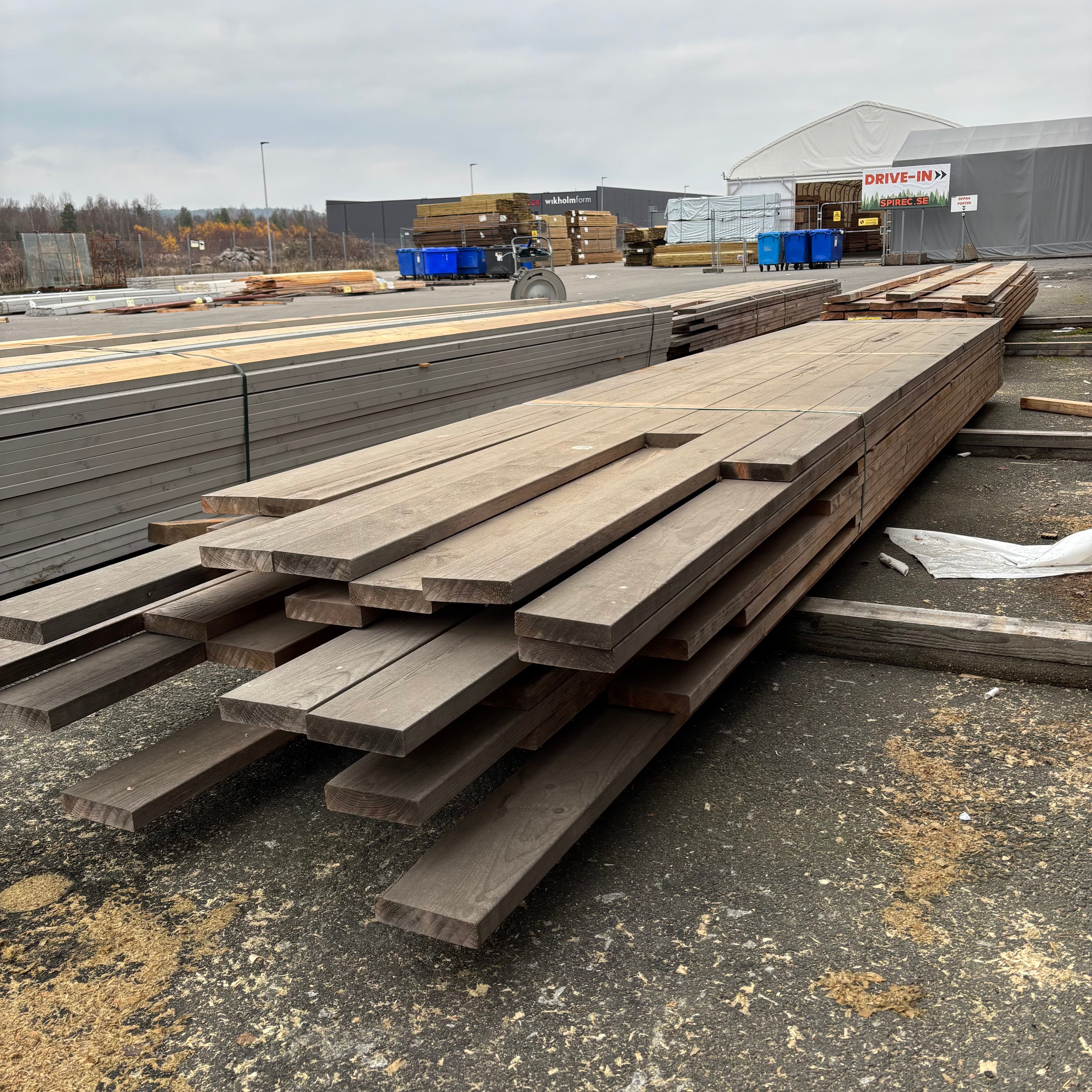 Paket Brädor Rundhyvlad 34x145mm – 70 st (3,6–5,4 m, Obehandlad Gran)