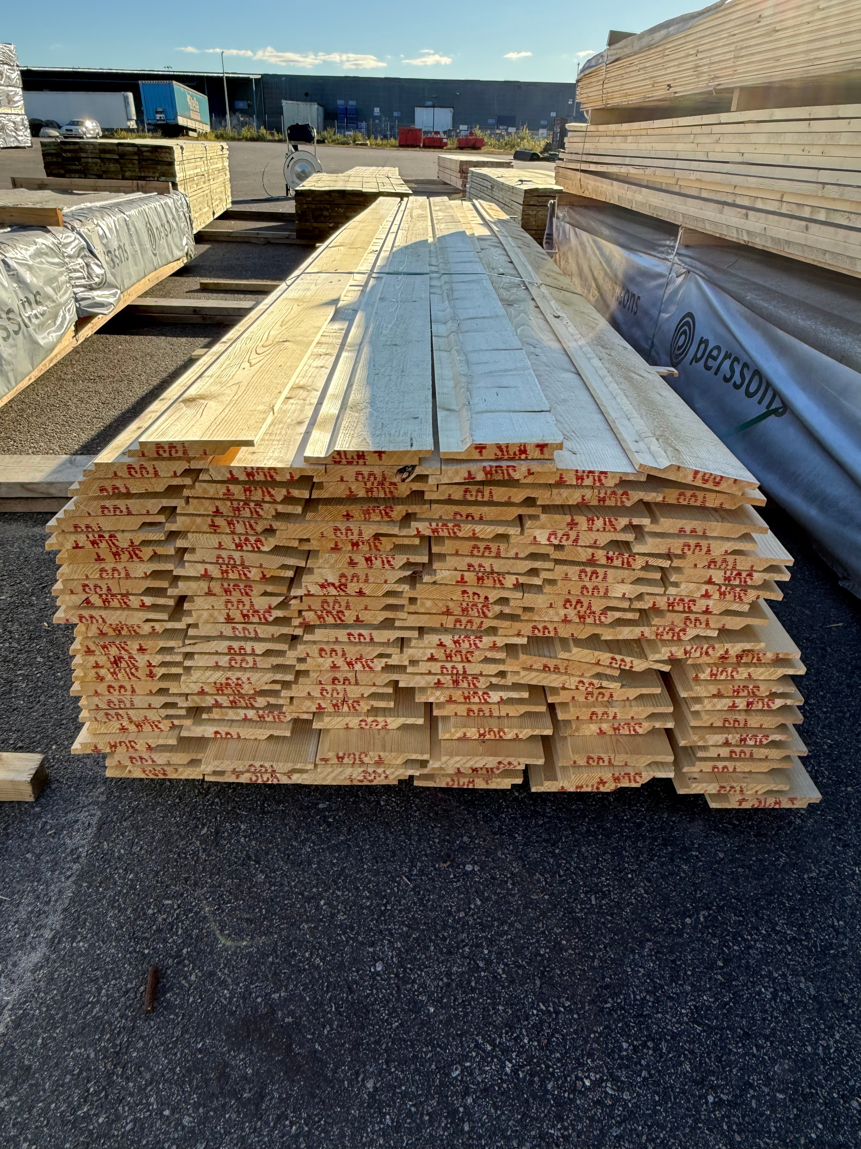 Paket Ytterpanel 22x165mm – 126 st 5,40 m (gran, obehandlad)