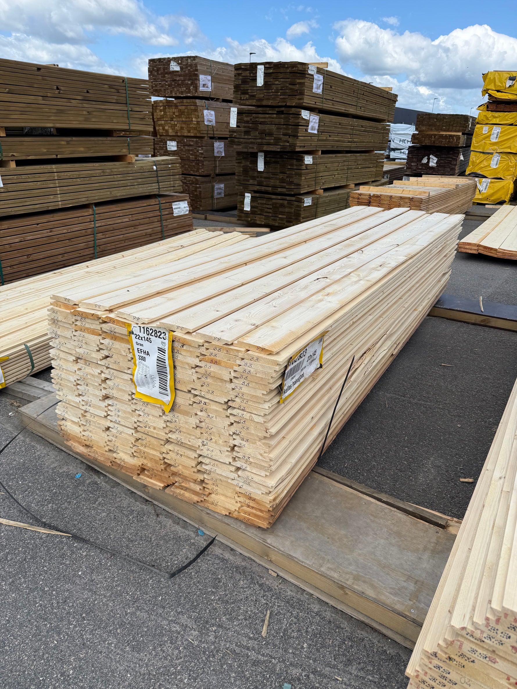 Paket Ytterpanel Enkelfas Halvspont 22x145mm 3.30m 209st