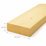 Regel 45x145mm – Obehandlad Gran (C24)