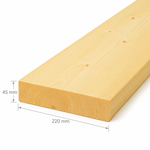 Regel 45x220 – Obehandlad Gran (C24)