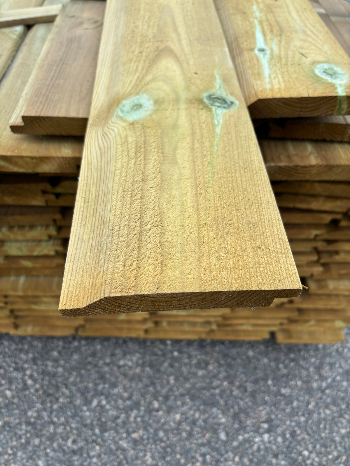 Paket Tryckimpregnerad Ytterpanel Enkelfas Halvspont 22x145mm – 118st