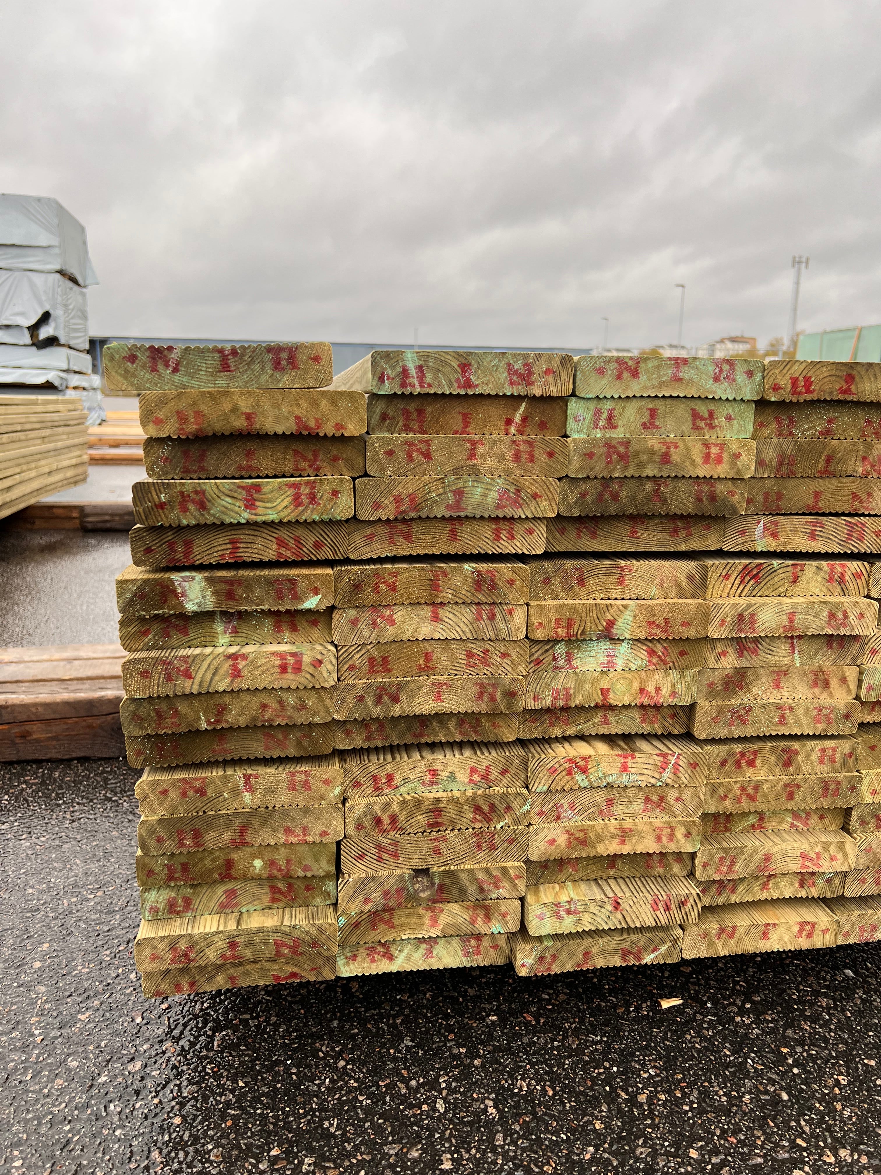 Paket Trall Rillad 28x145mm – 112 st 4.20m Tryckimpregnerad B-sort