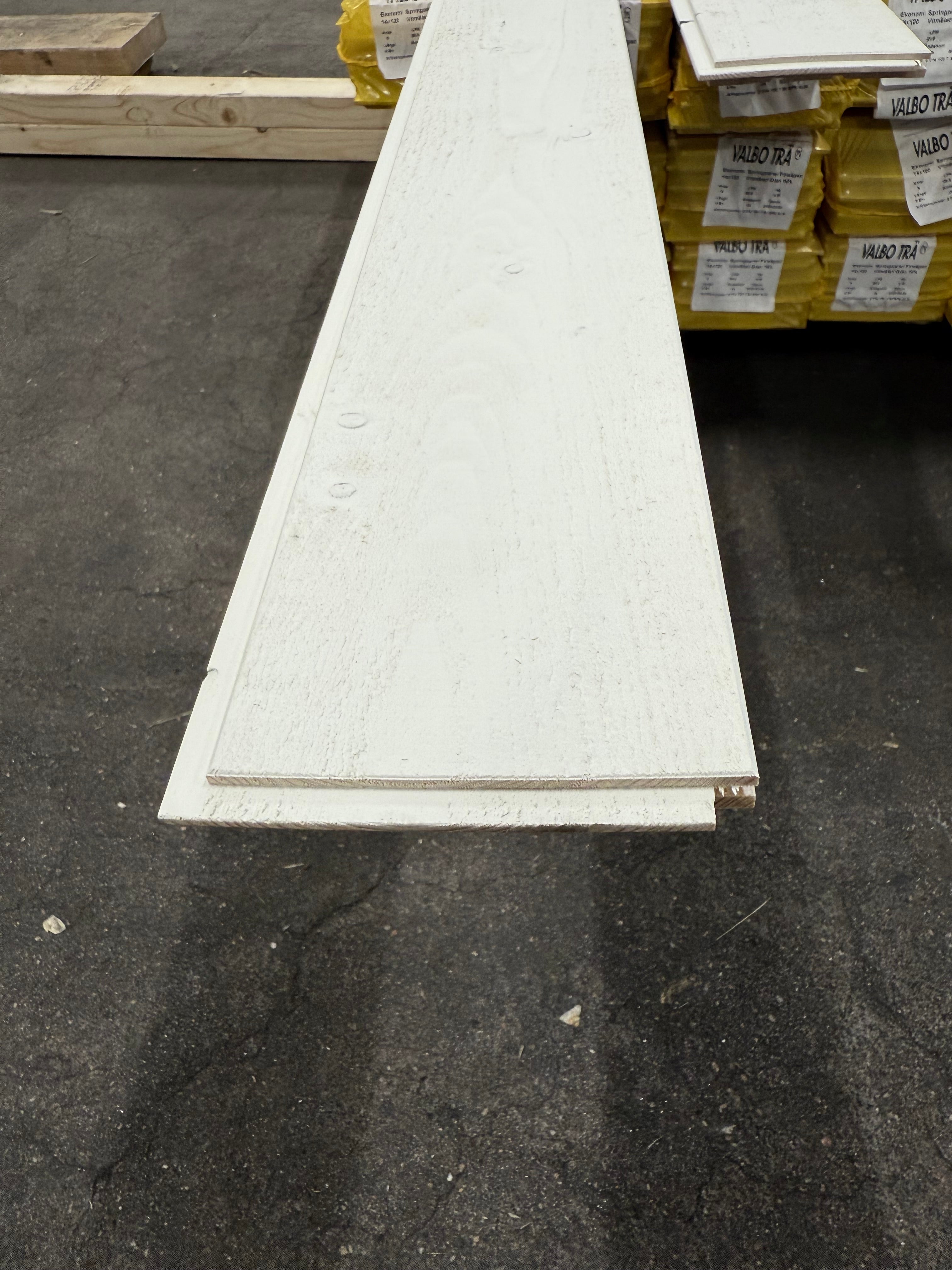 Paket Innerpanel Springpanel Finsågad 14x120mm 162st Vit