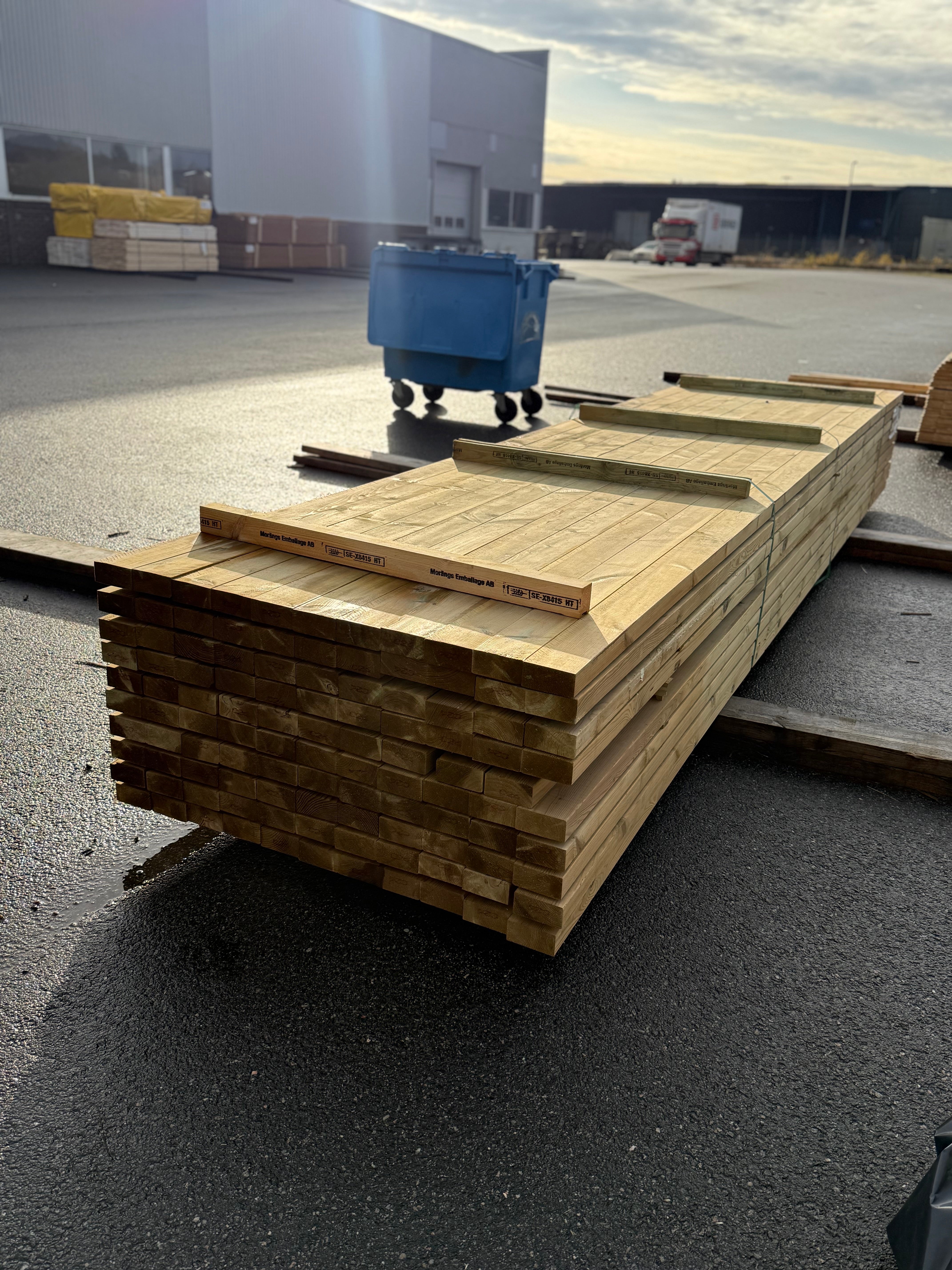 Paket Tryckimpregnerade Reglar 45x95mm – 110 st (4,80 m, Furu C14)