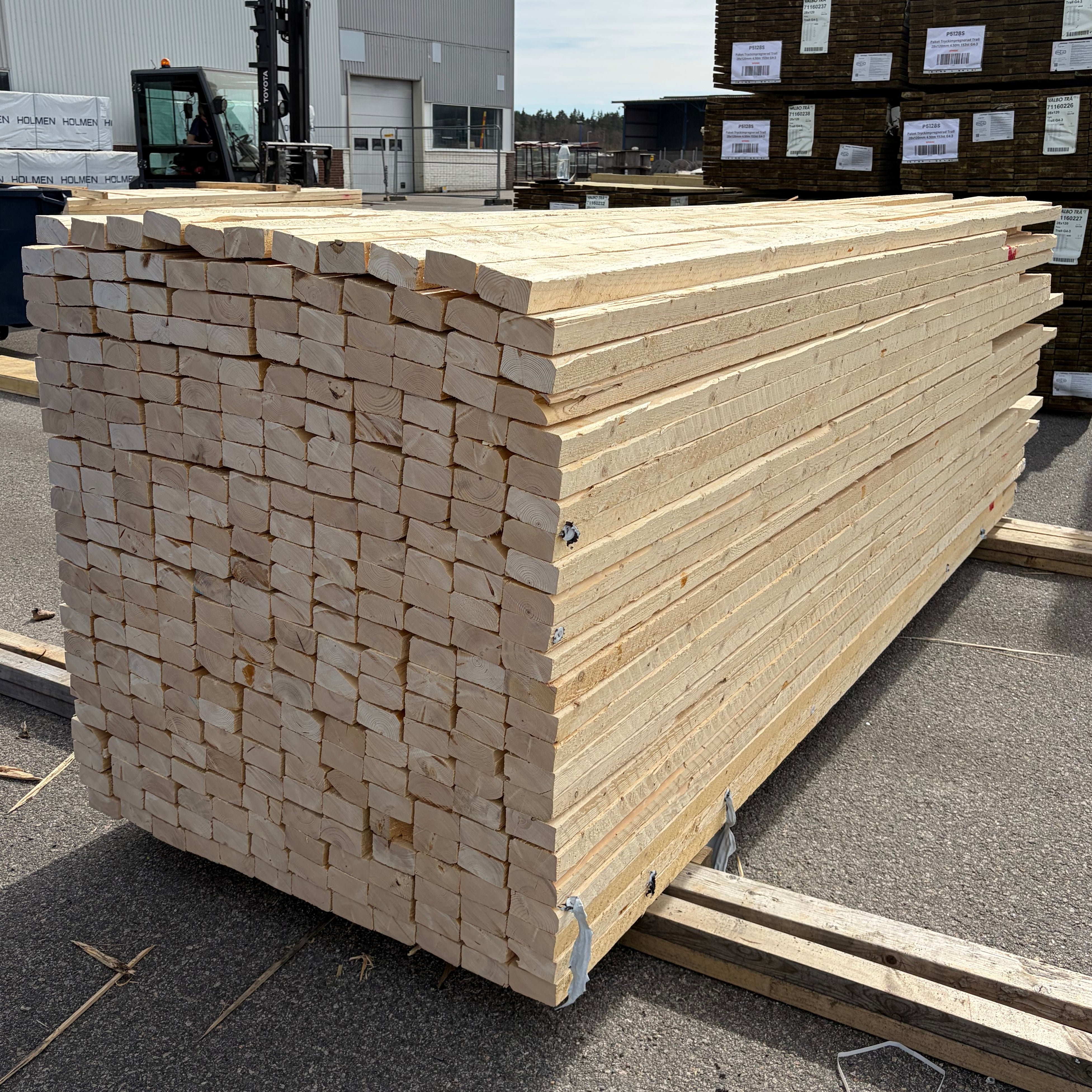 Paket Ohyvlade Reglar 45x90mm, 287st (2,7–3,9m)