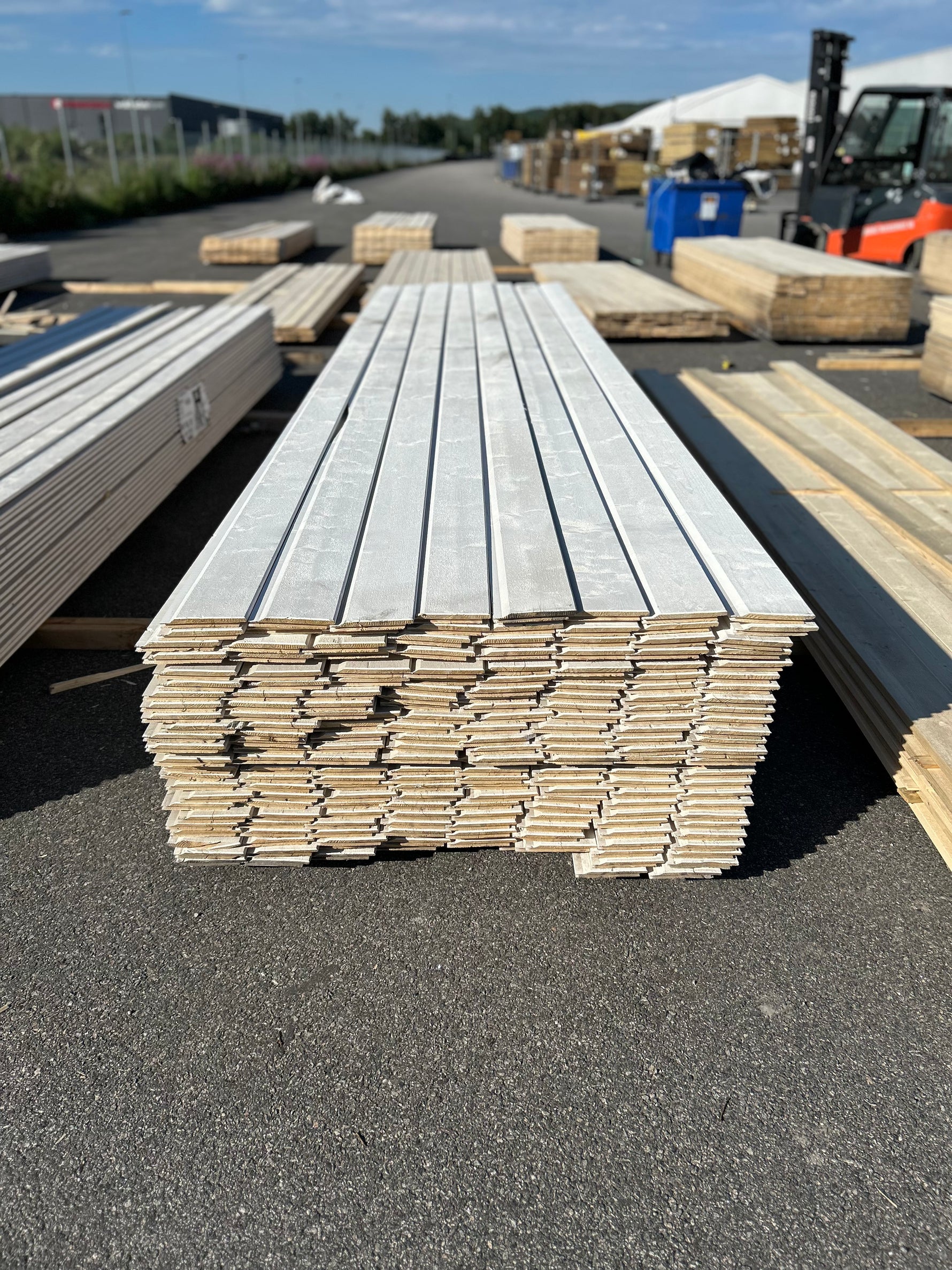 Paket Ytterpanel Dubbelfasspont 22x145mm, 208st 4.80m Grundmålad