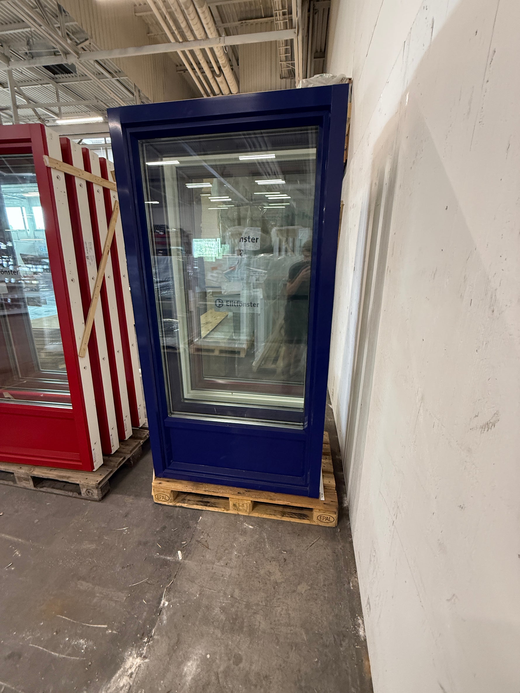 Inåtgående altandörr Vänsterhängd, Trä/Aluminium – 1080 × 2080 mm- Blå