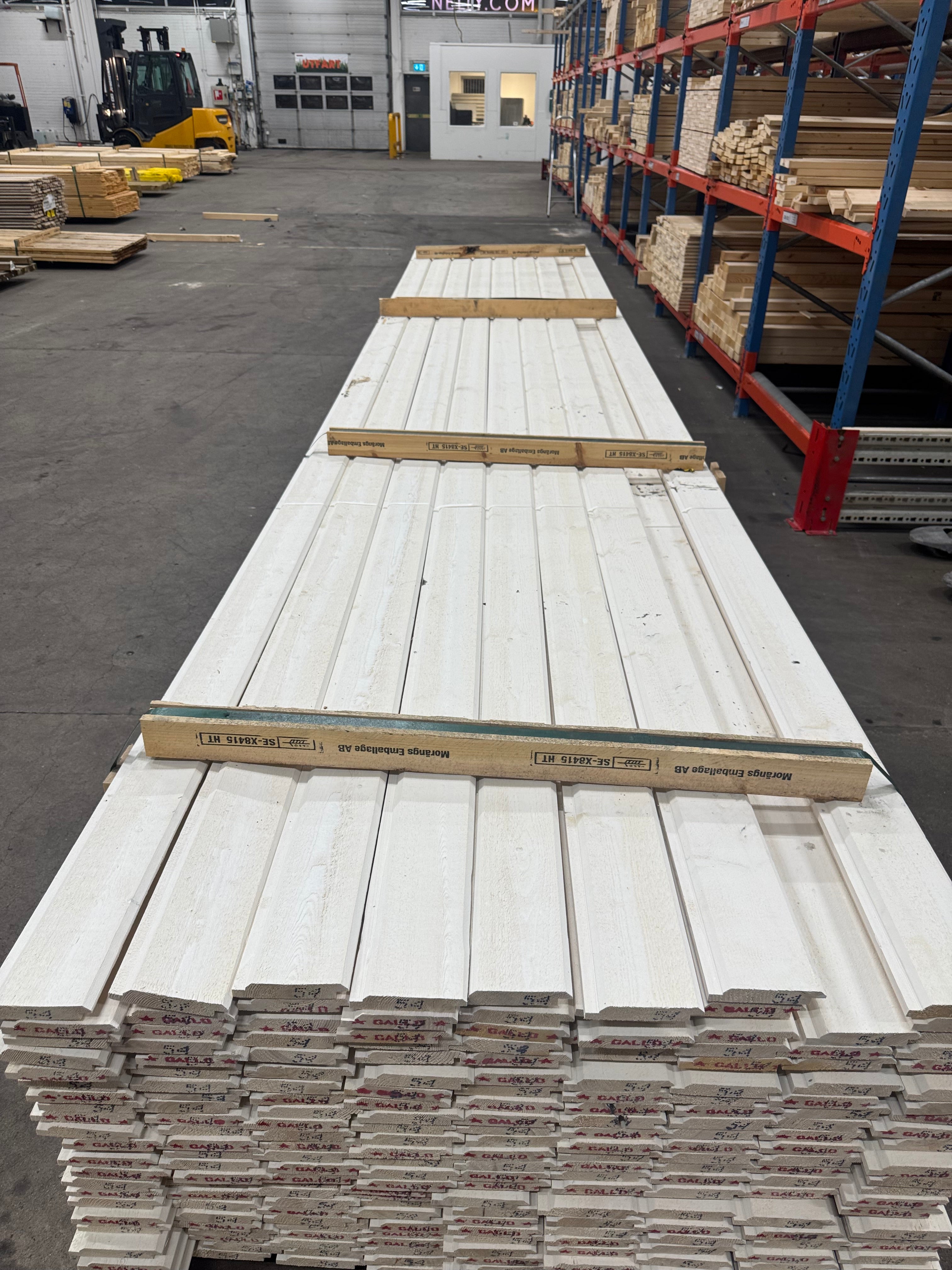 Paket Ytterpanel Dubbelfas 22x120mm – 220 st 5,40 m (Grundmålad vit)