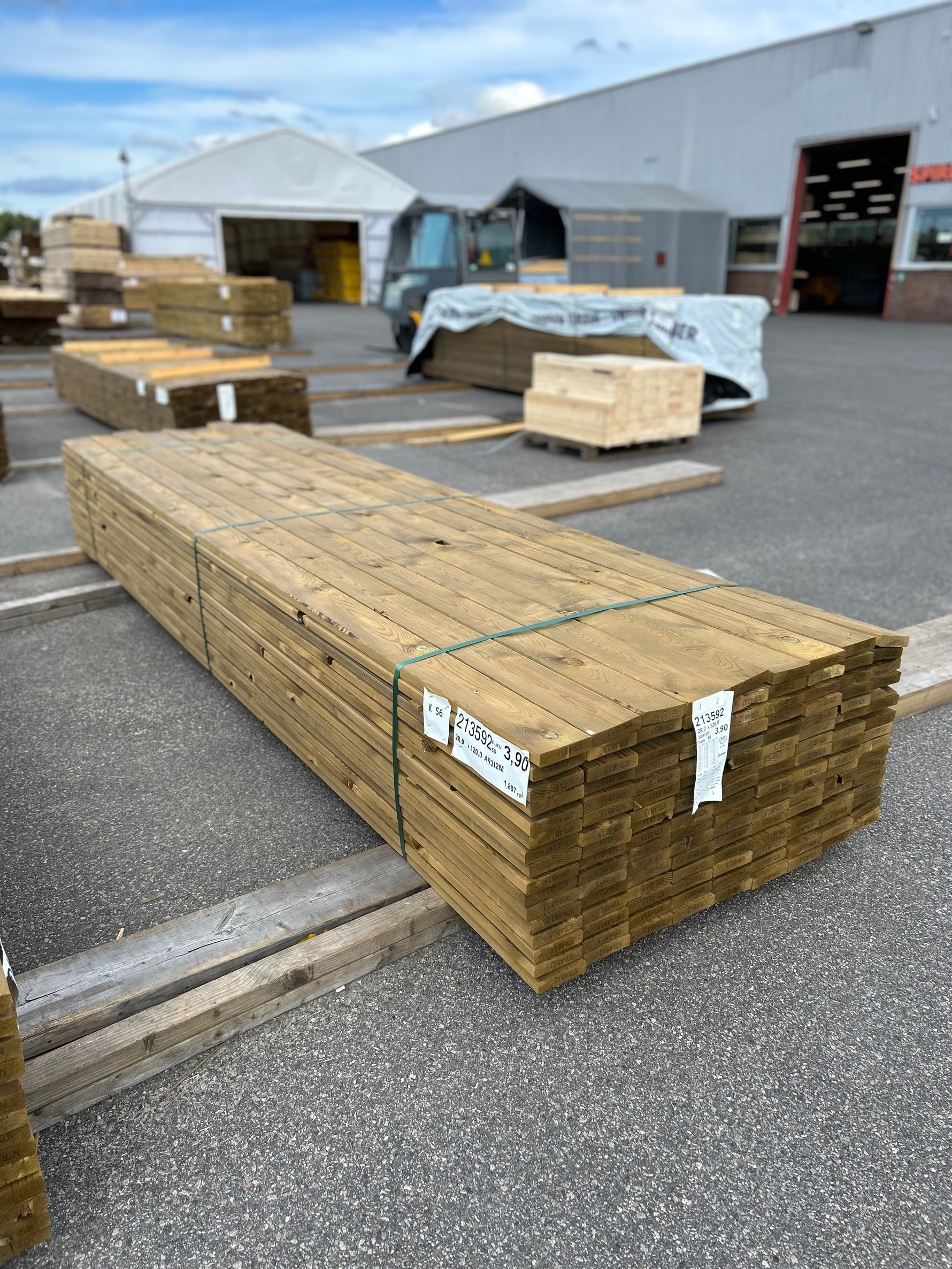 Paket Trall Furu 28x120mm 3,90m 144st Impregnerad B-sortering