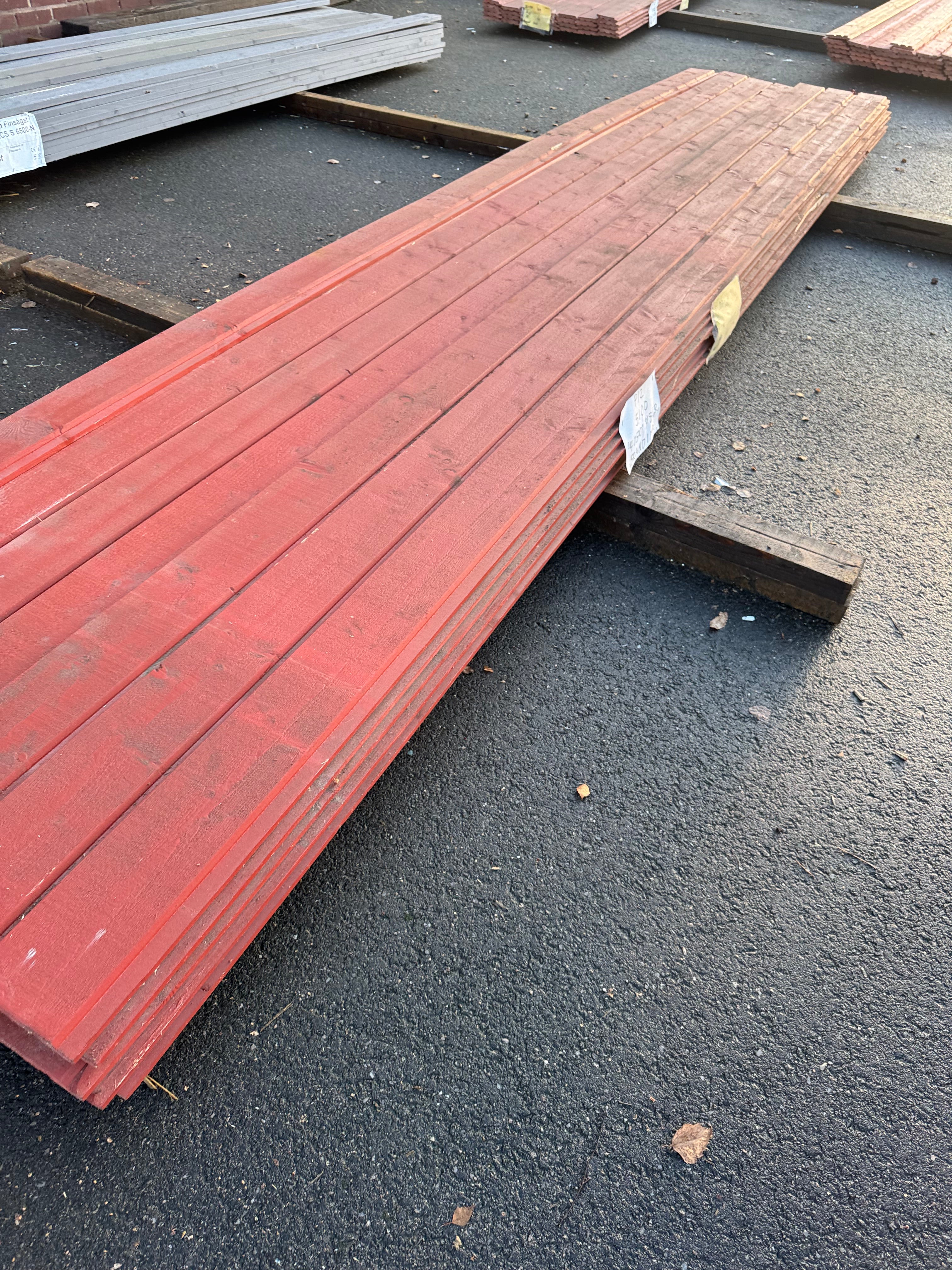 Paket Ytterpanel Falsad Enkelfas 21x147 mm – 46 st (5,10 m, Brandröd)