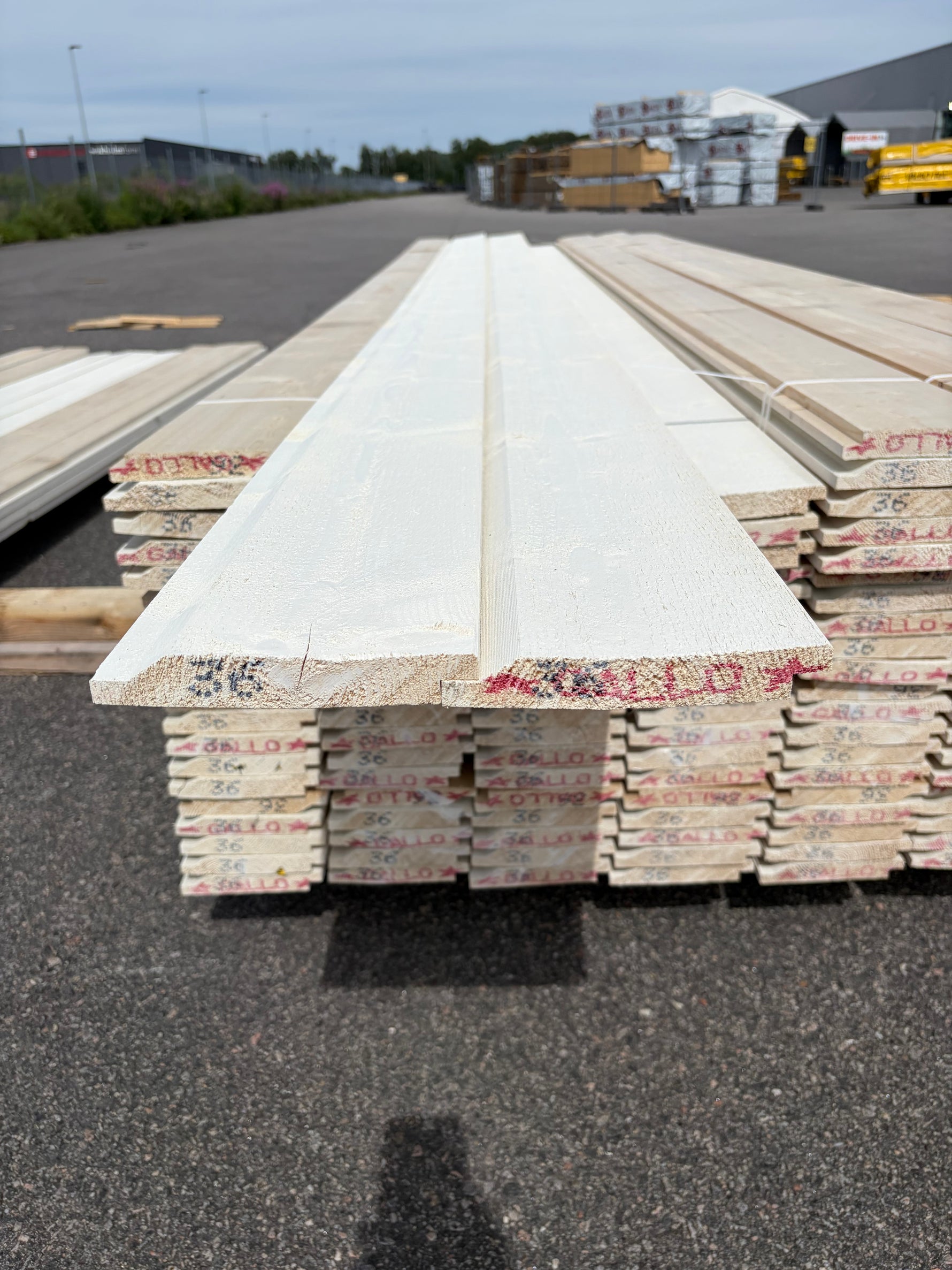 Paket Ytterpanel Enkelfas Halvspont 22x145mm, 140st 3.60m Grundmålad