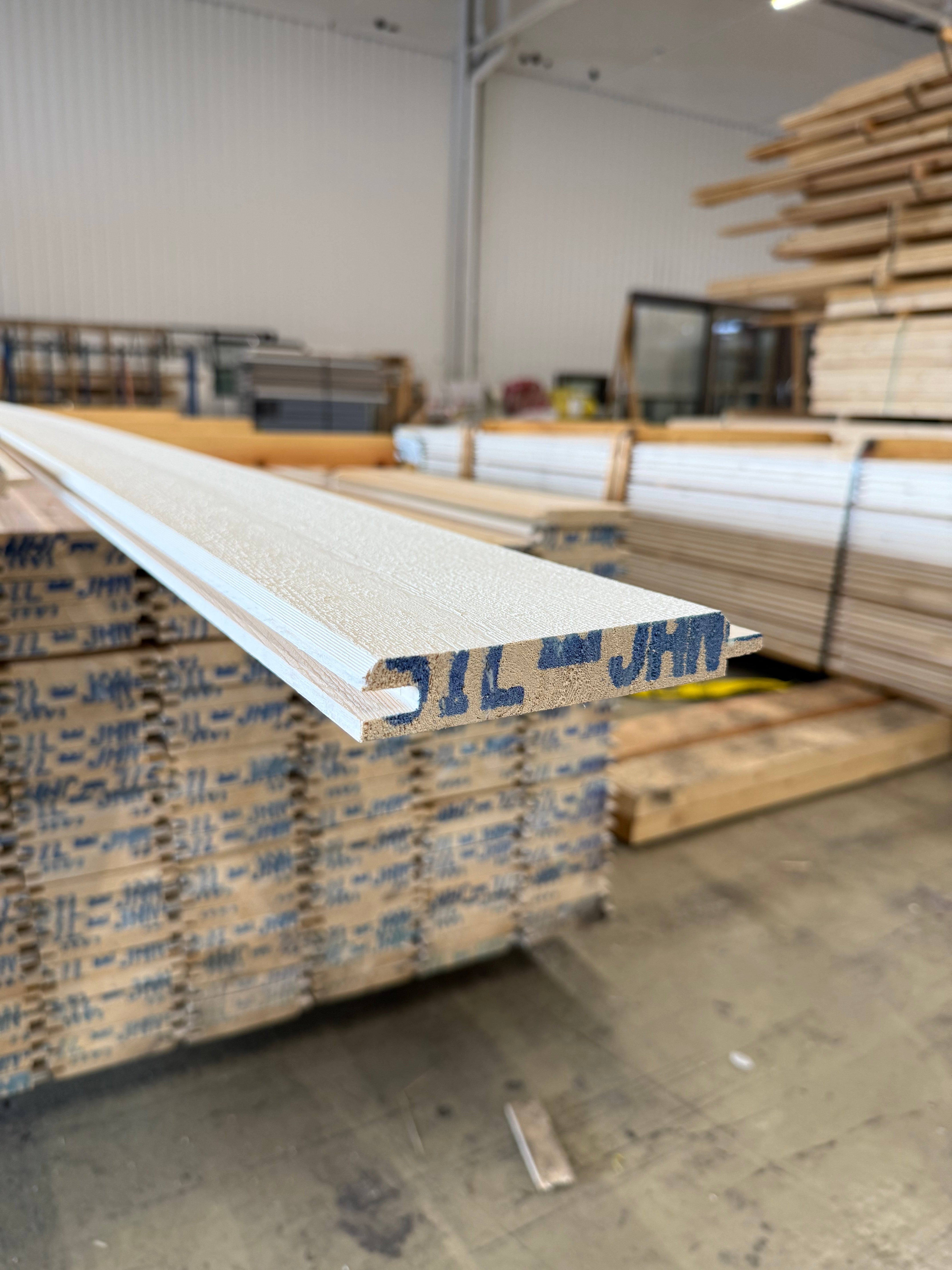 Ytterpanel Dubbelfasspont 22x145mm 3.60m – Grundmålad Vit Gran