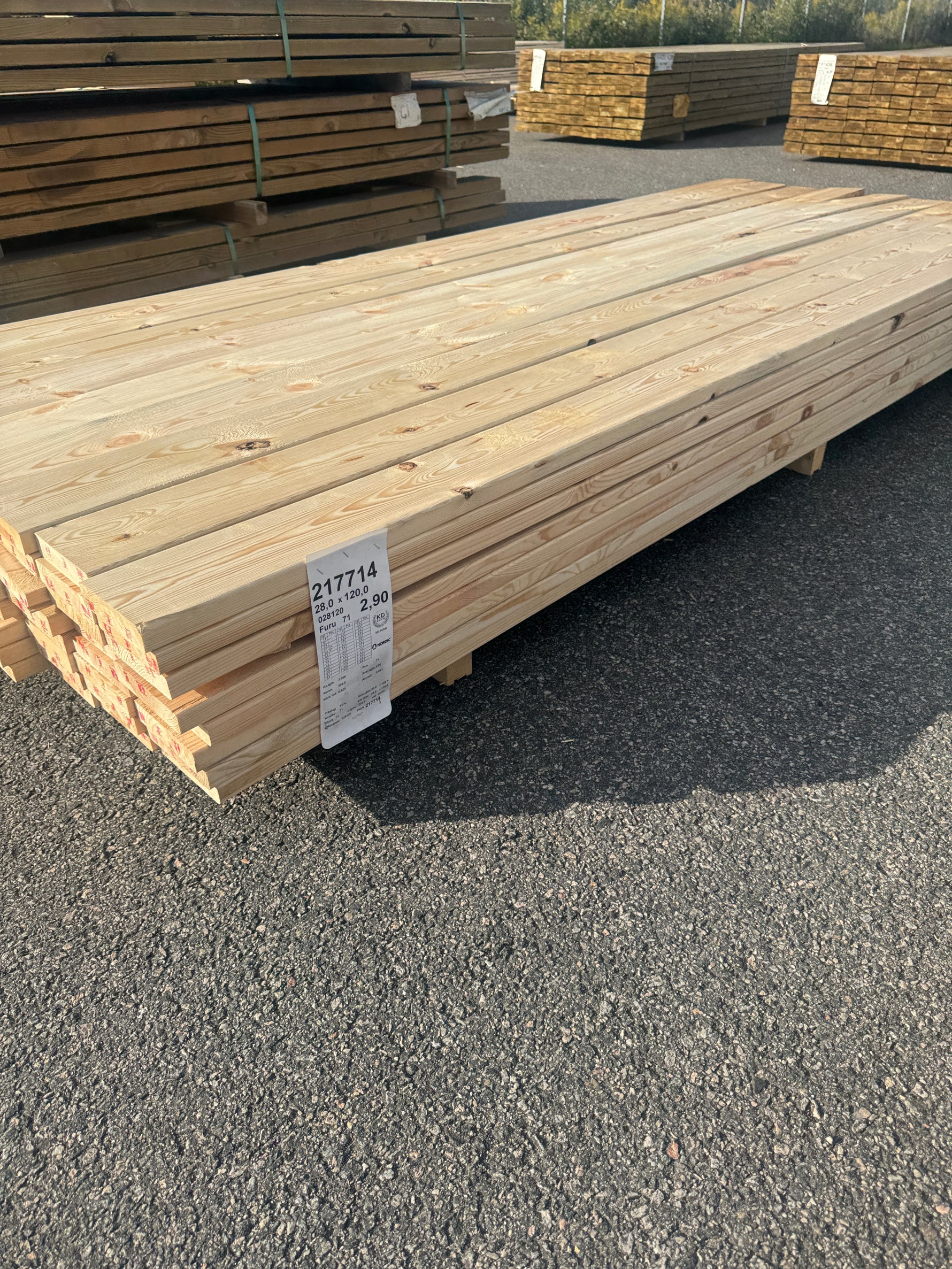 Paket Hyvlad 28x120 – 71st – 2.70–3.00 m – ANDRASORTERING