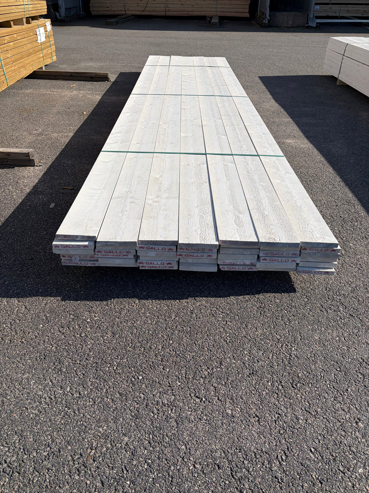 Paket Finsågad ytterpanel 22×145 mm 4,50 m – Vit Grundmålad, 42 st