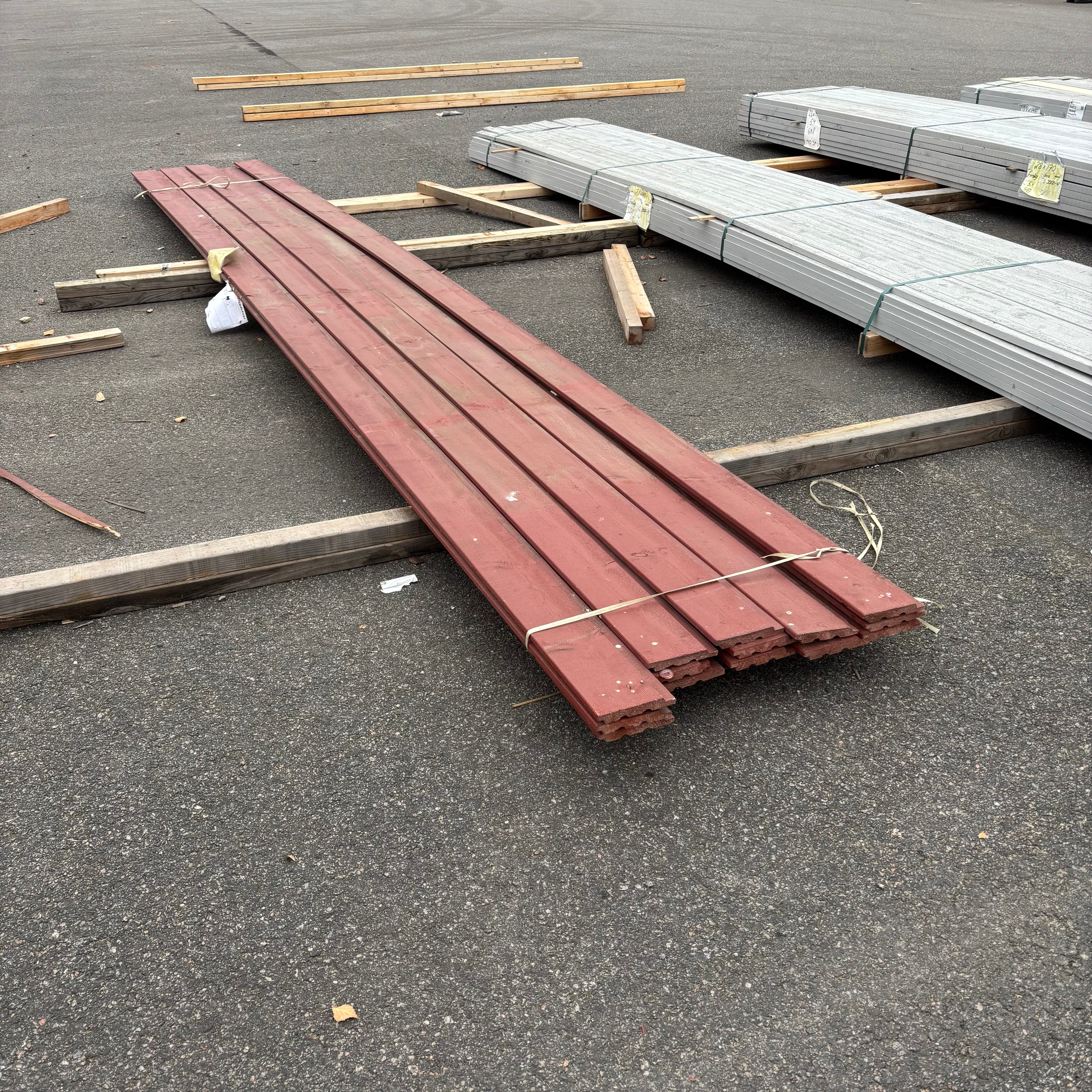 Paket Ytterpanel Falsad Enkelfas 24x147 mm – 14 st (5,10 m, Brandröd)