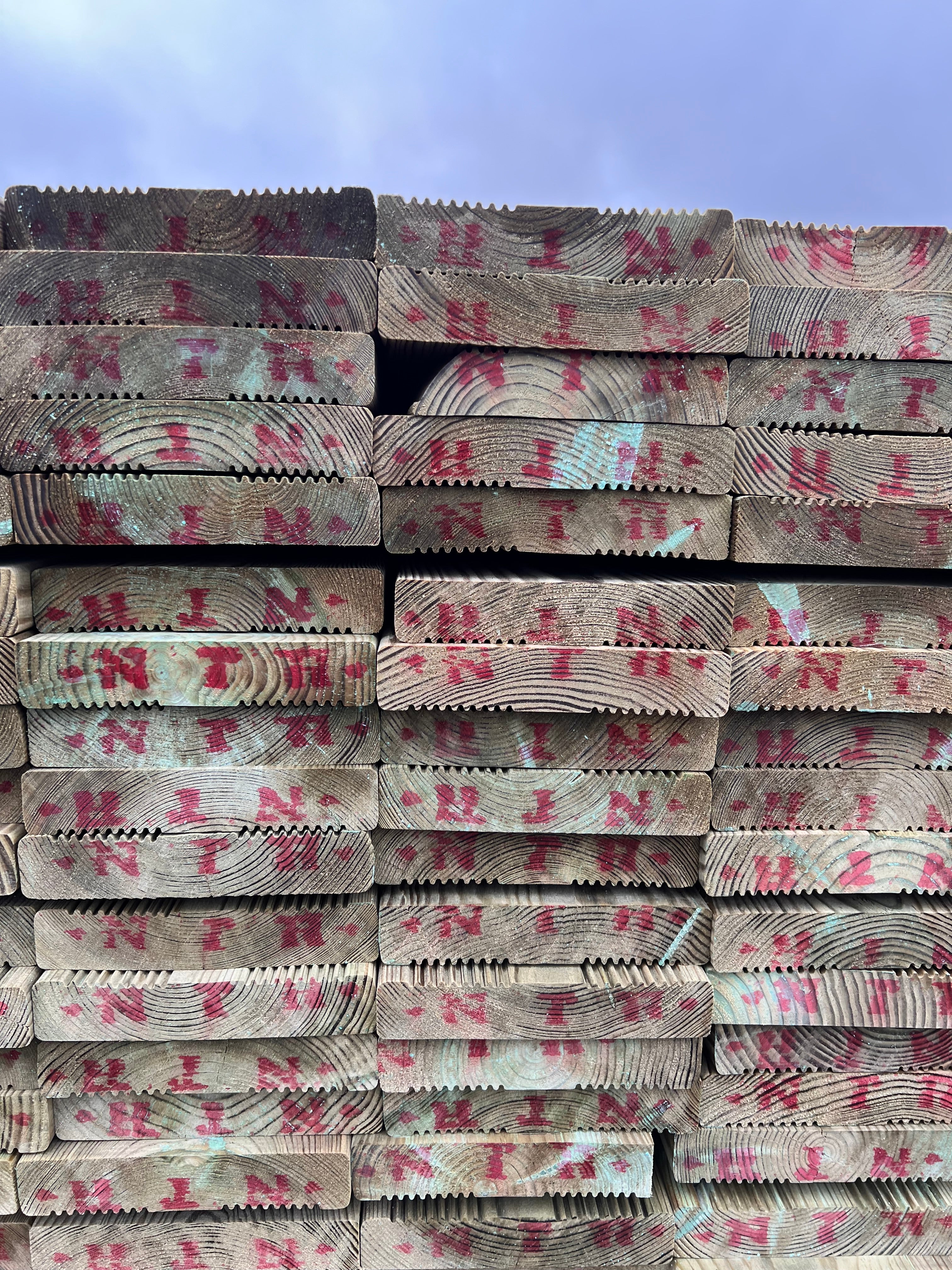 Paket Tryckimpregnerad trall 27x145 Rillad 131 st 3.60m (B-Sortering)