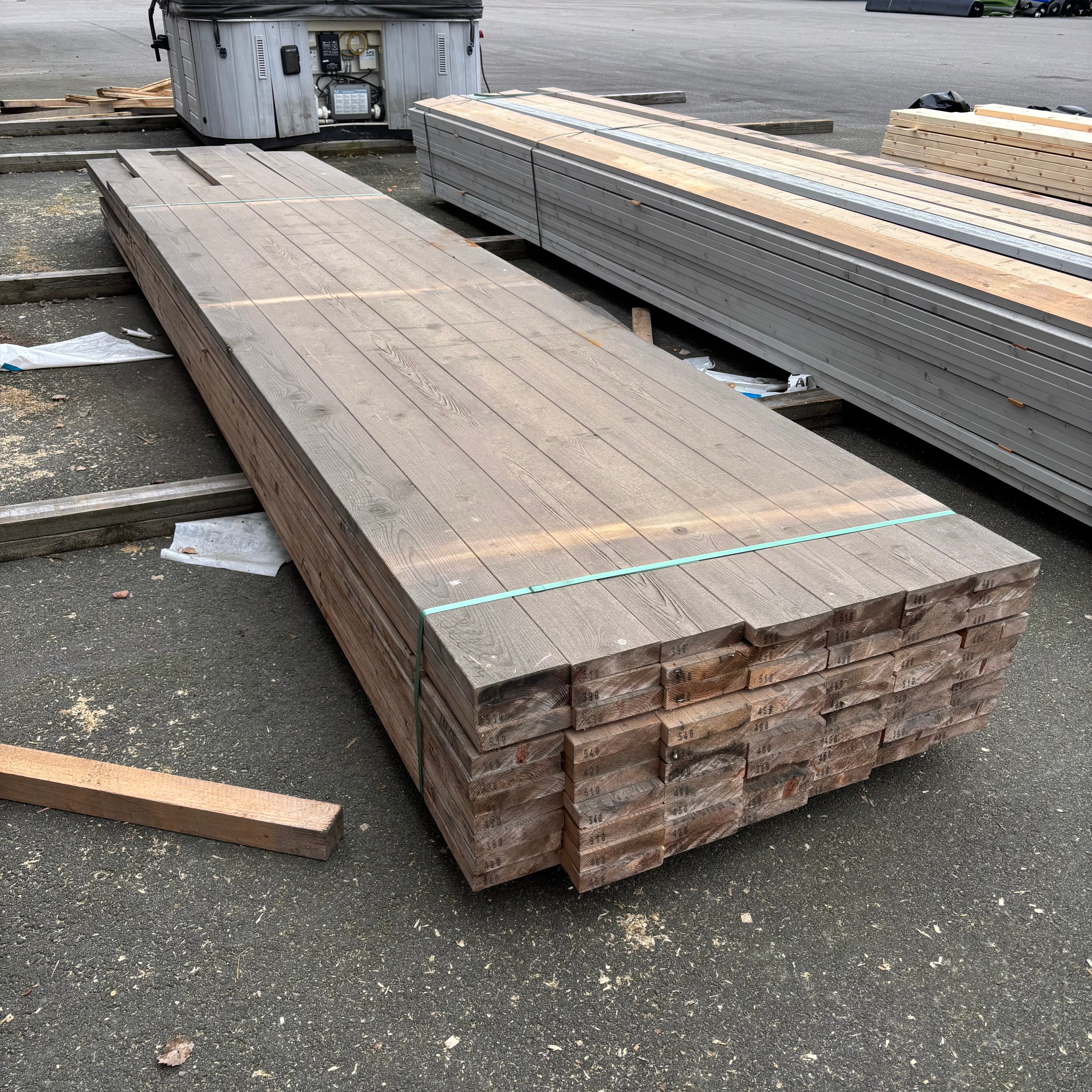 Paket Brädor Rundhyvlad 34x145mm – 70 st (3,6–5,4 m, Obehandlad Gran)