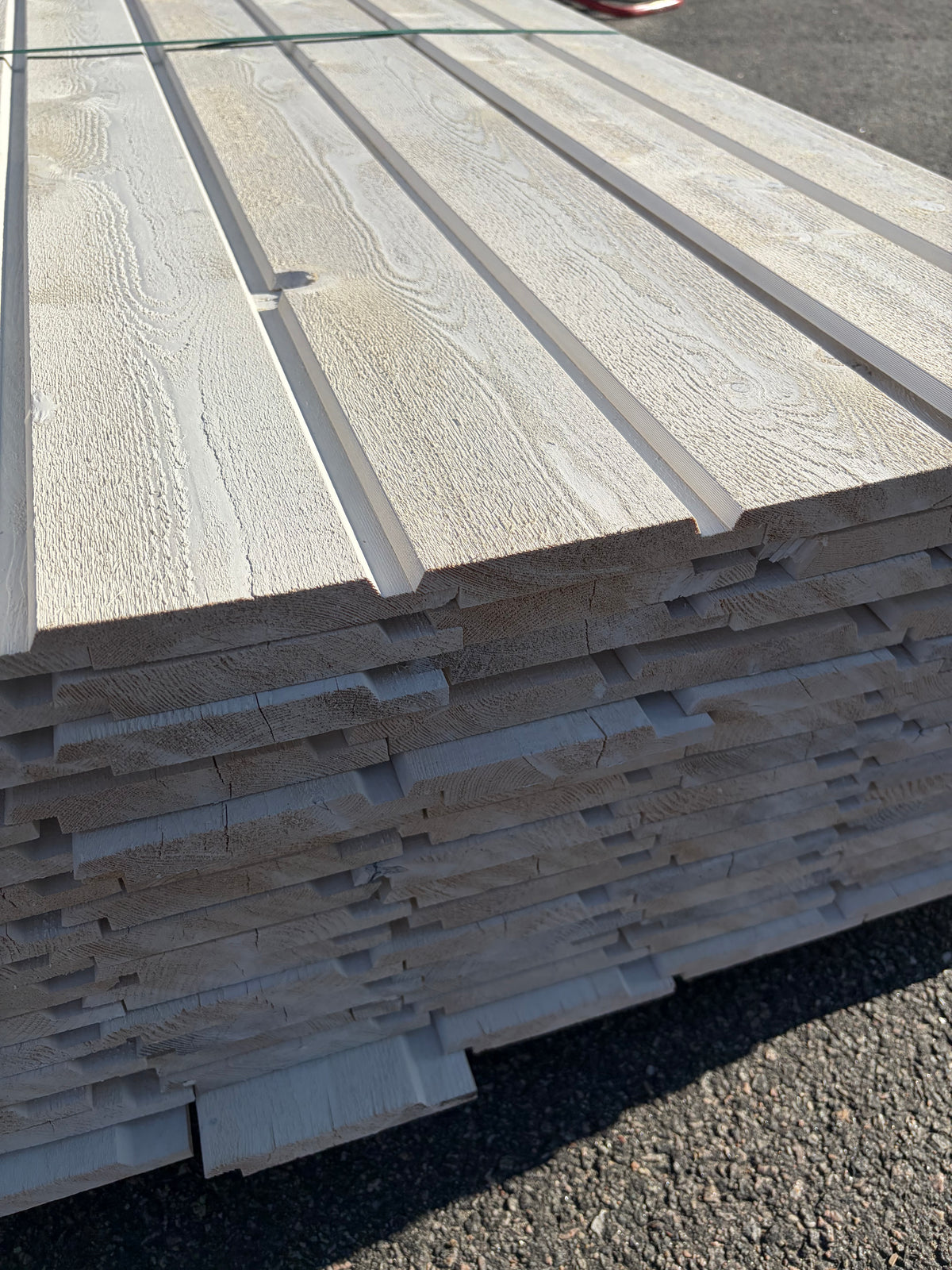 Paket Ytterpanel Dubbelfas 22×145 mm 4,50 m – Vit Grundmålad, 98 st