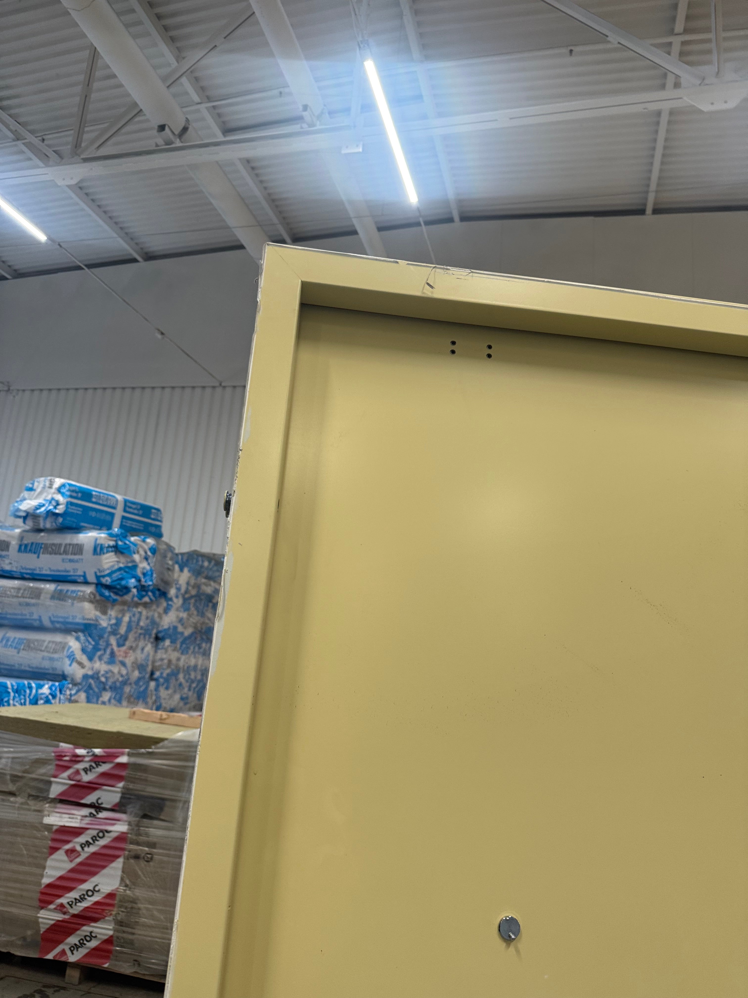 Lägenhetsdörr / Ståldörr Daloc – 99,5x219,5 cm (Vänsterhängd, Gul)