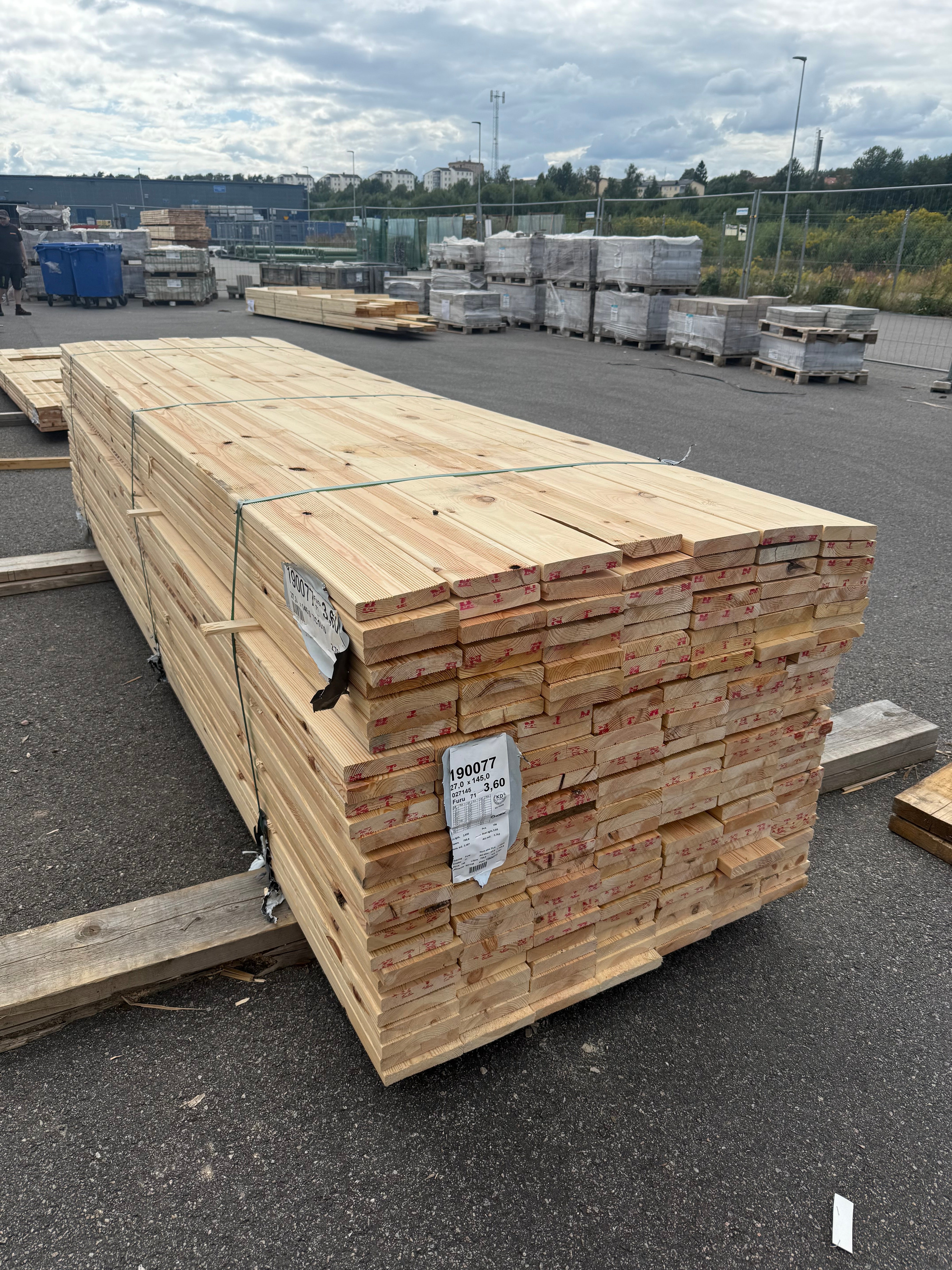 Paket rillad Trall 27x145mm- 3.60m 196st Furu