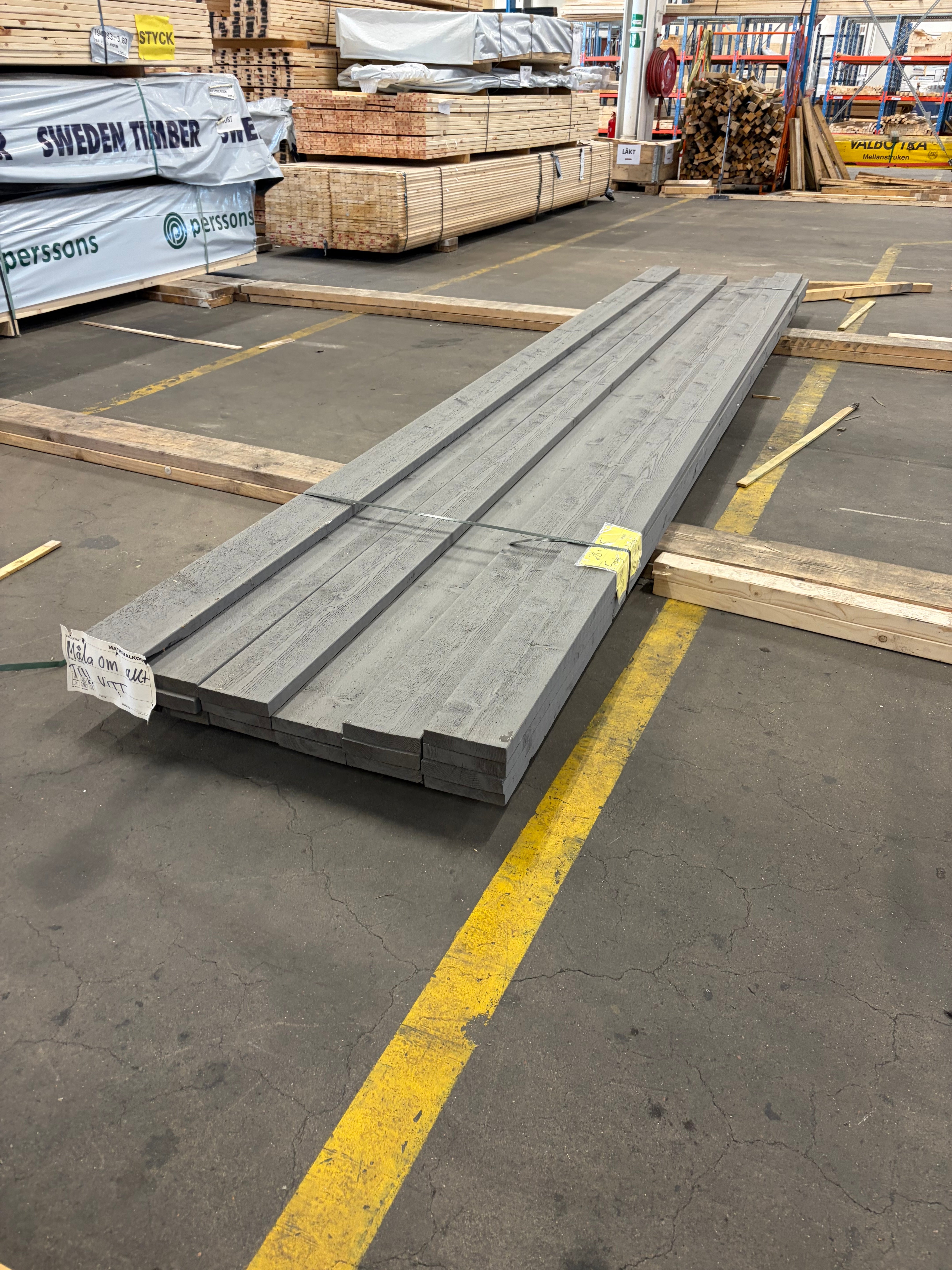 Paket Finsågad Bräda 28x145 mm – 19 st (4,80 m, Målad NCS S 6500-N)