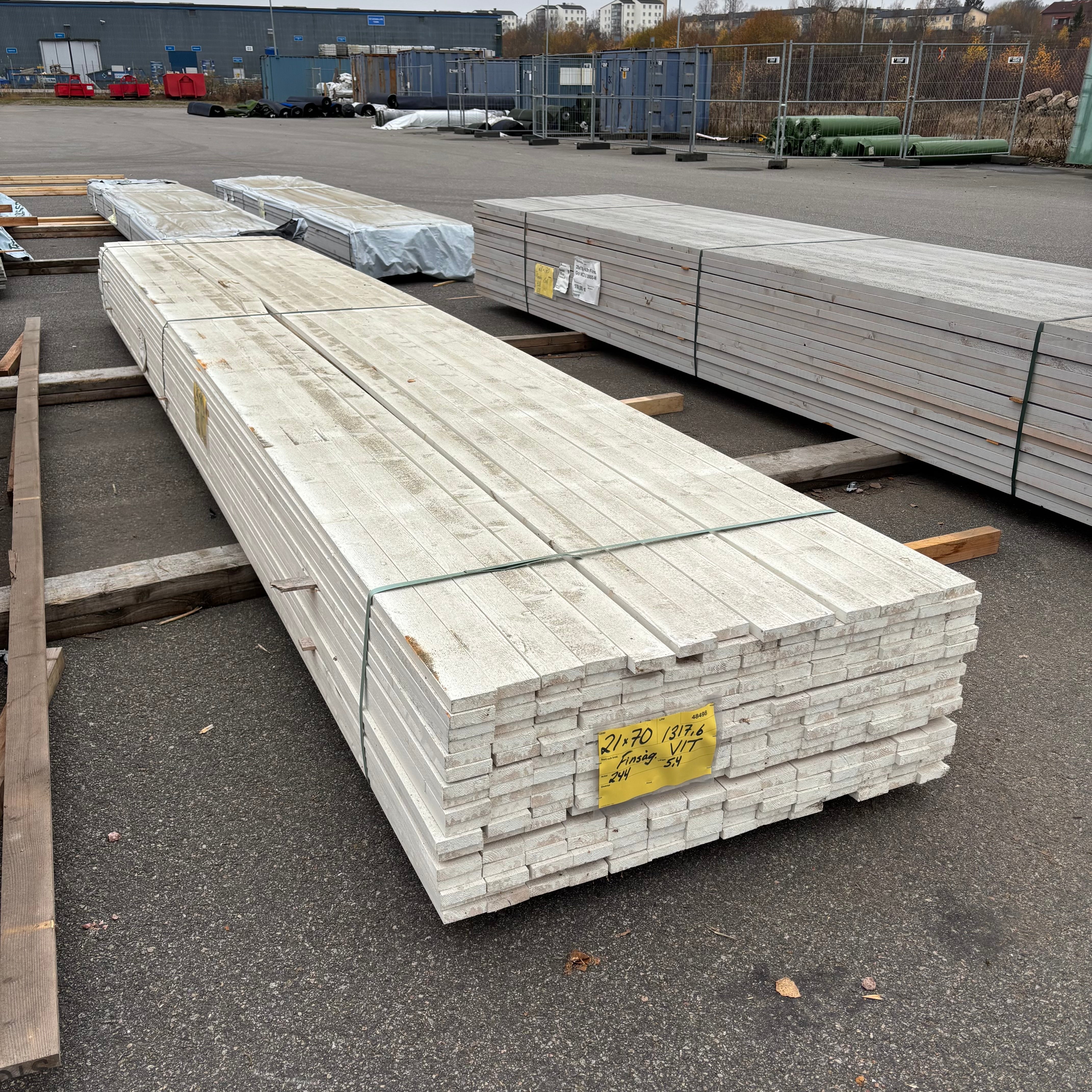 Paket Ytterpanel Finsågad 22x70mm – 238 st (5,40 m, Vit S0502-Y)