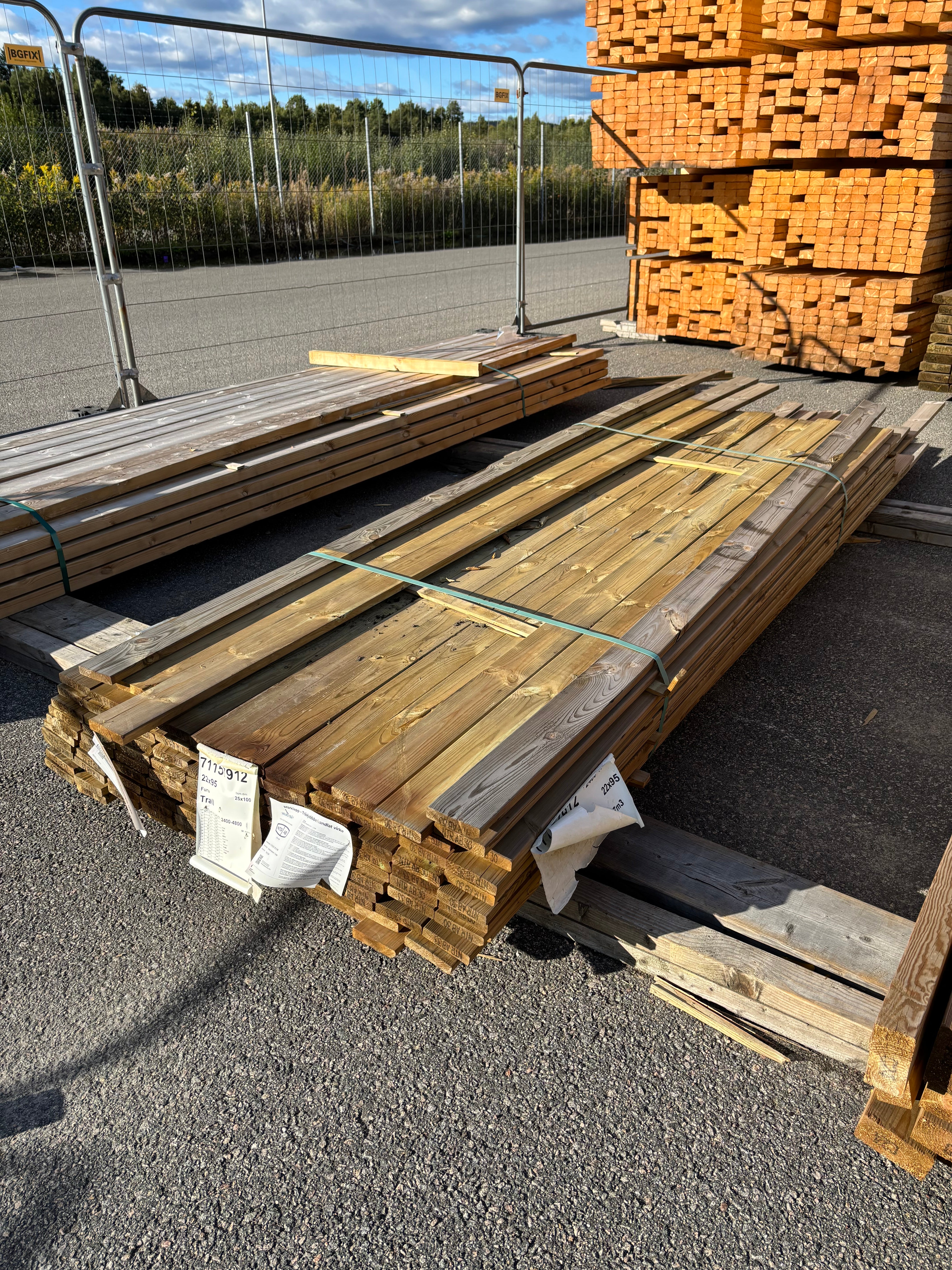 Parti Tryckimpregnerad Trall 22x95mm (2,40–4,50m) 120st