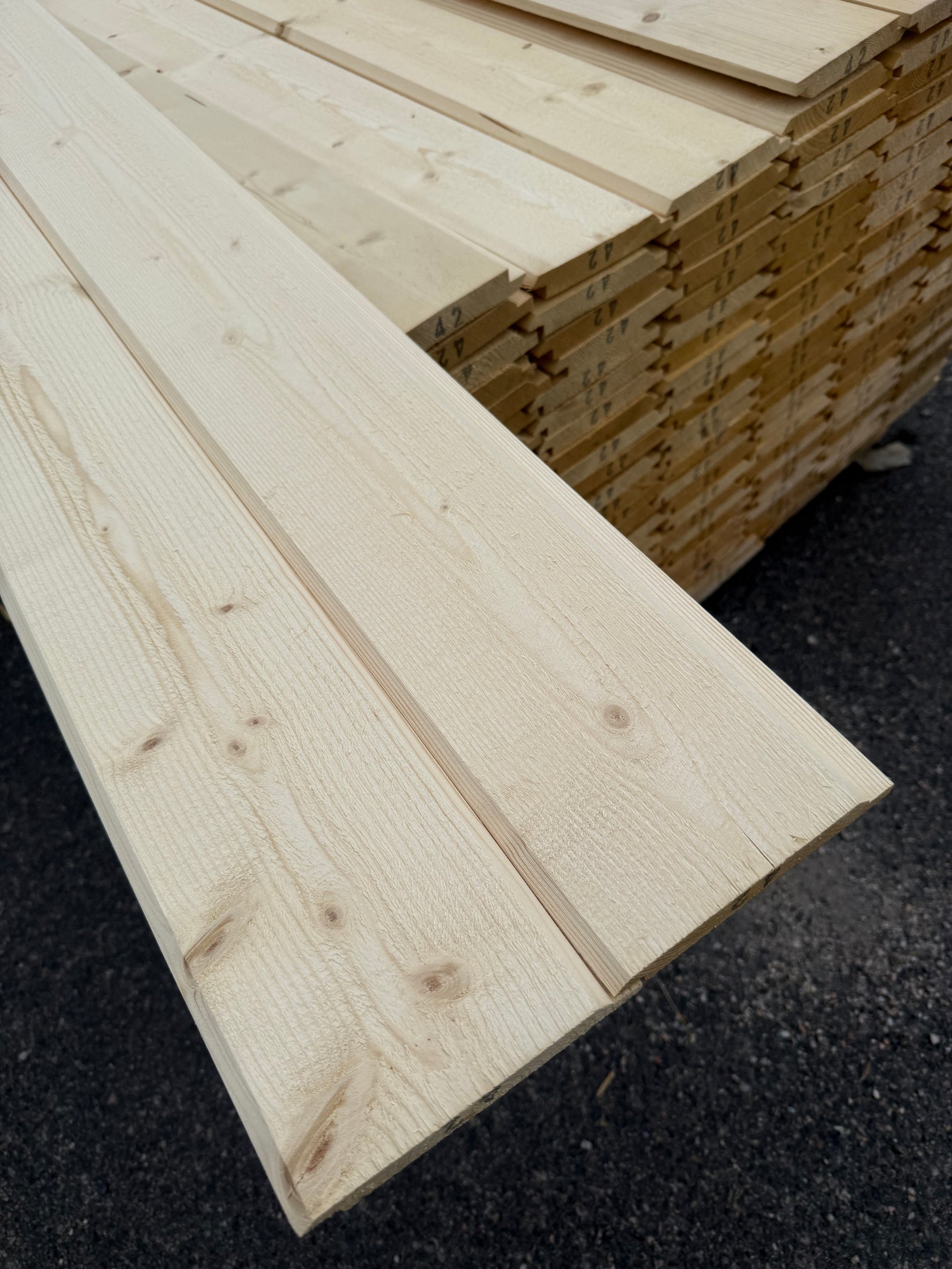 Paket Ytterpanel Dubbelfas Fals 22x145mm 4.20m- 175st (Obehandlad)