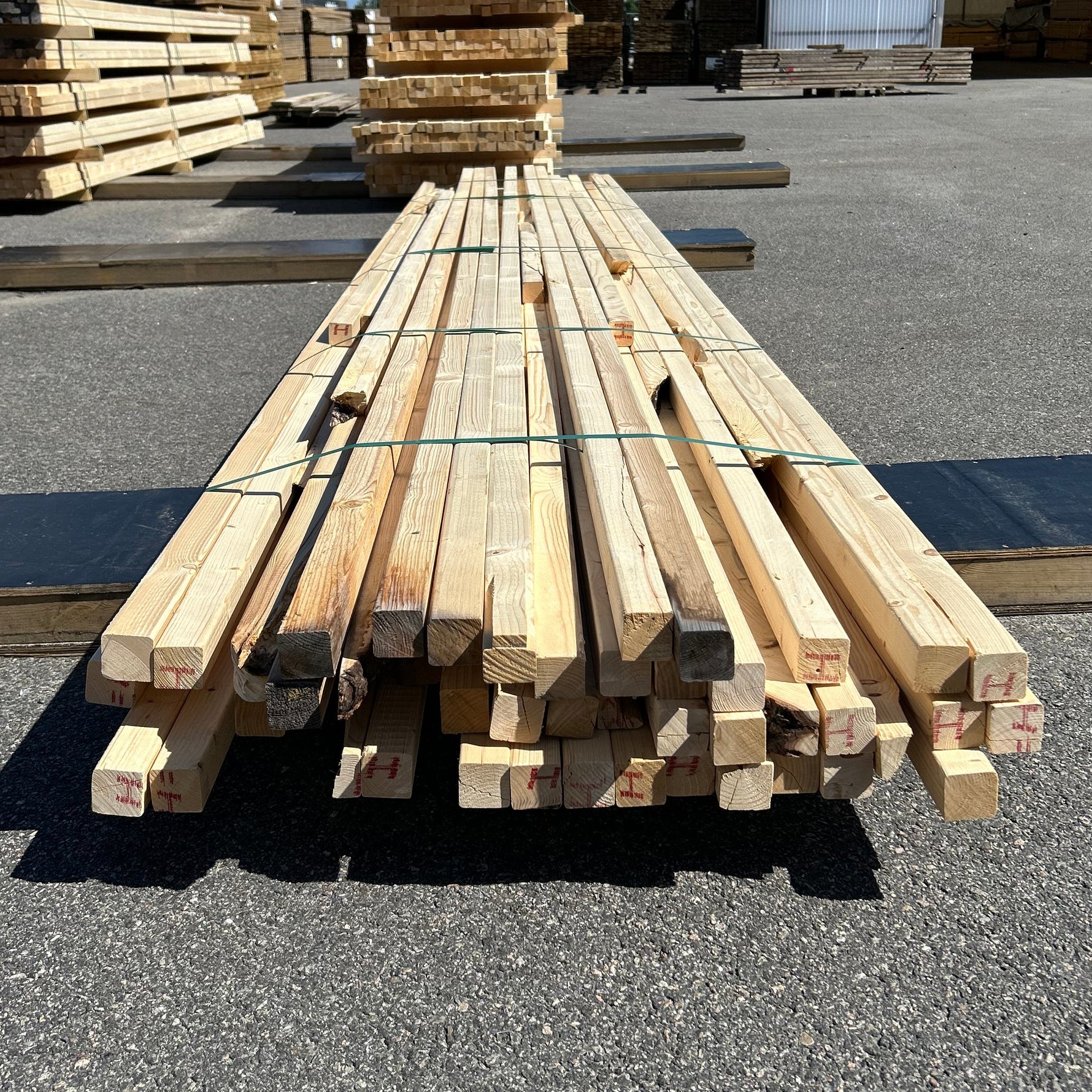 Paket Utsorterade Reglar 45x45 mm – 53 st (1,80–4,80 m, Gran)