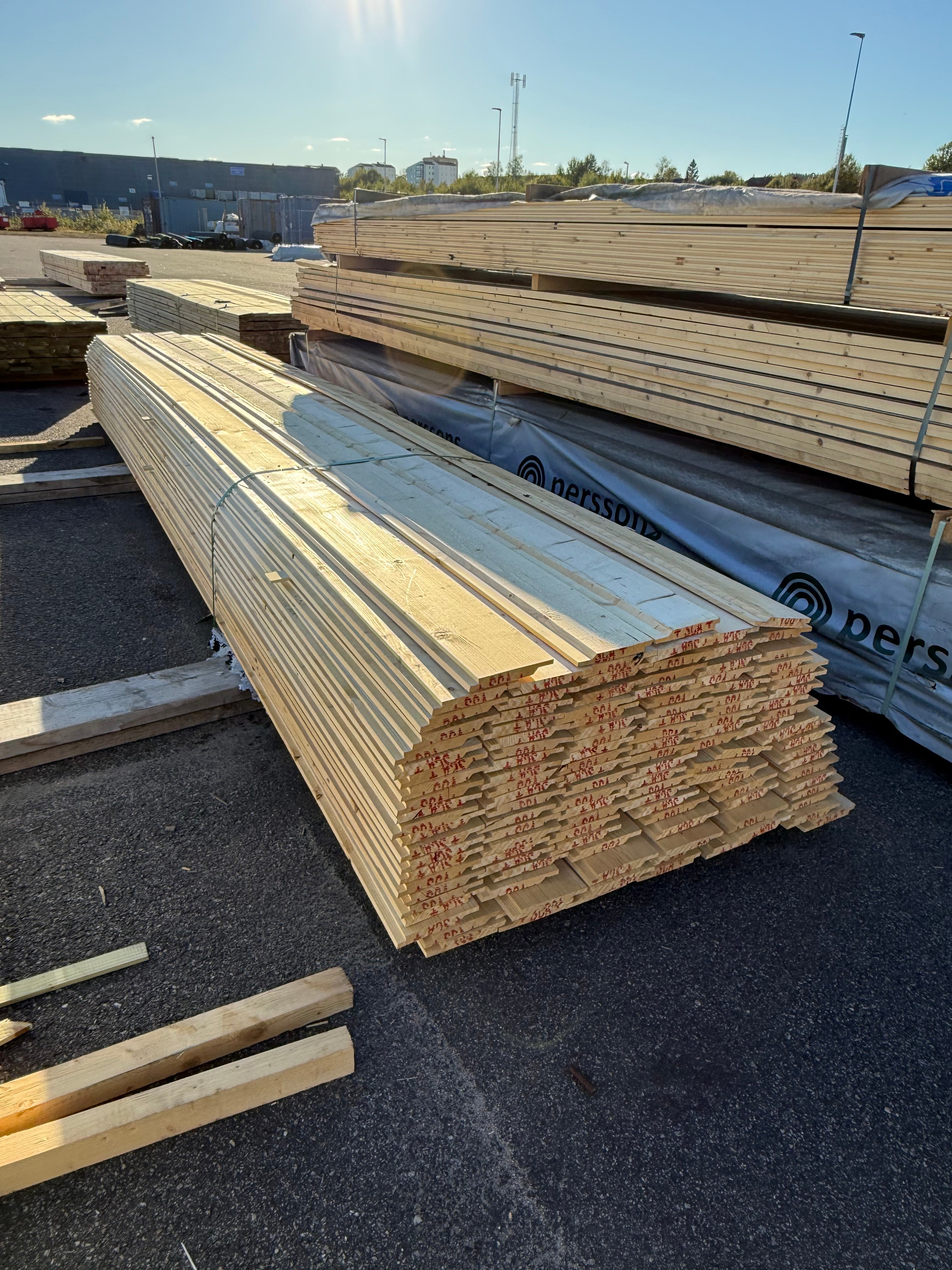 Paket Ytterpanel 22x165mm – 126 st 5,40 m (gran, obehandlad)