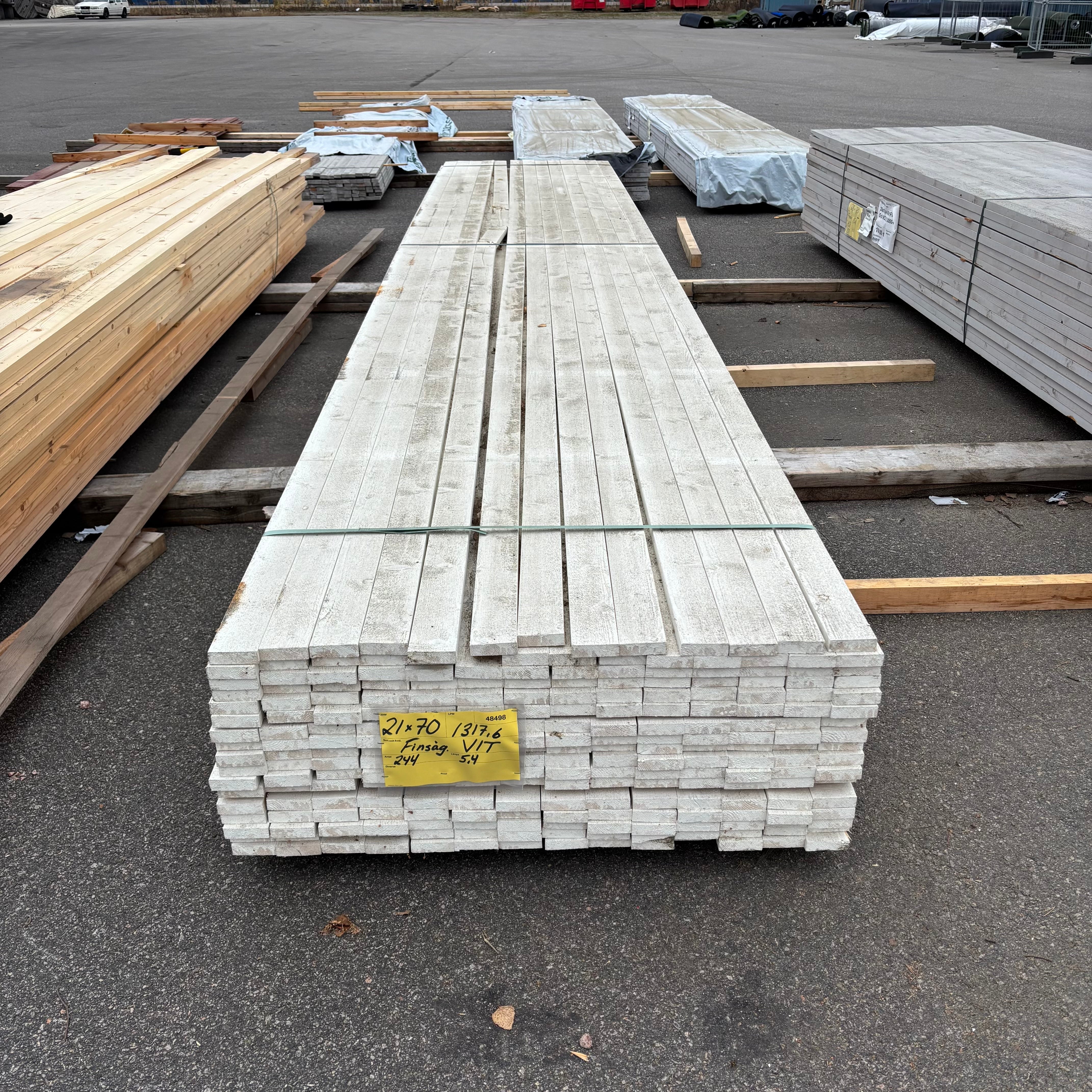 Paket Ytterpanel Finsågad 22x70mm – 238 st (5,40 m, Vit S0502-Y)