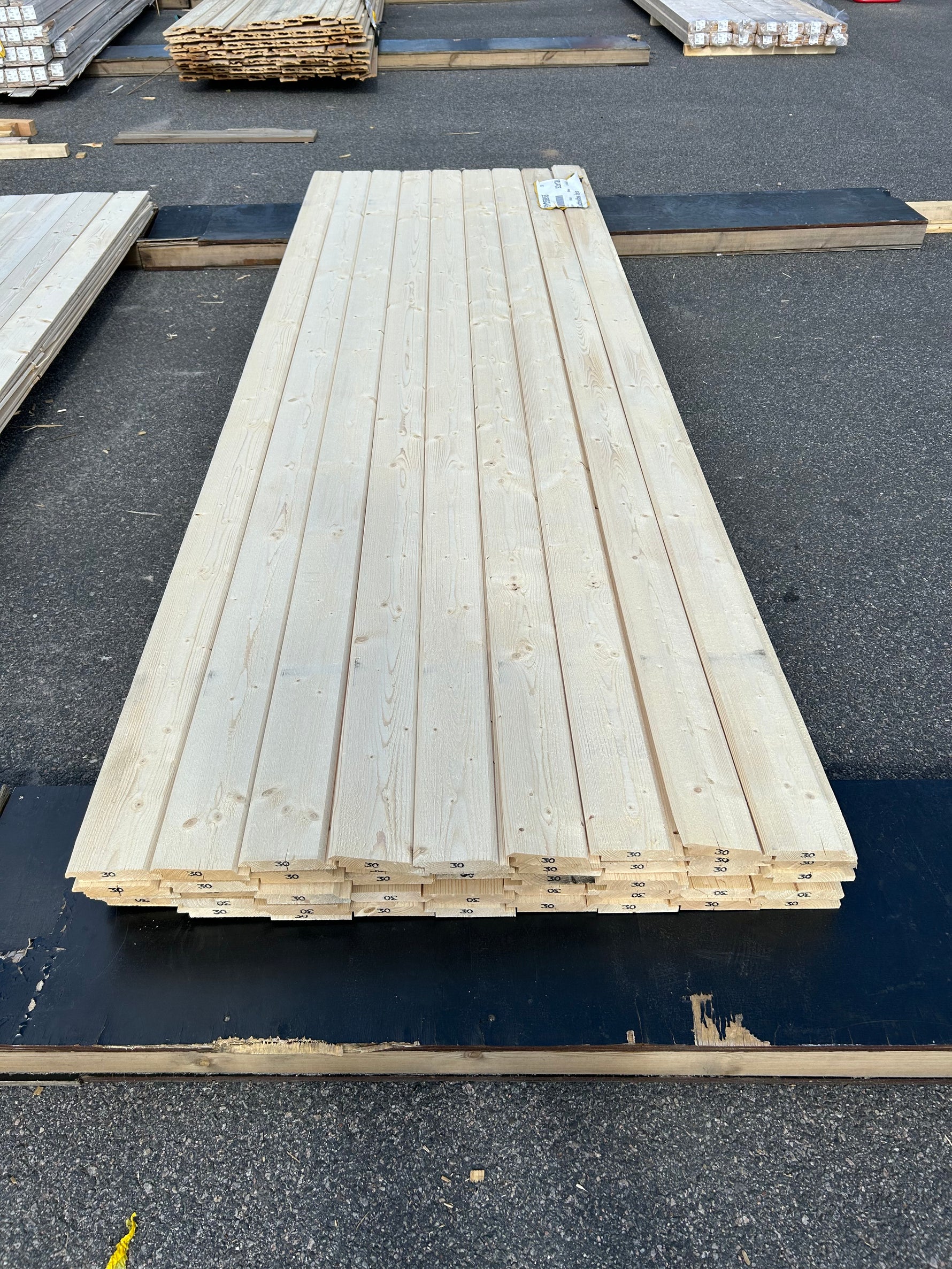 Paket Ytterpanel Dubbelfas Fals 22×120 mm 3,00 m 45 st Gran