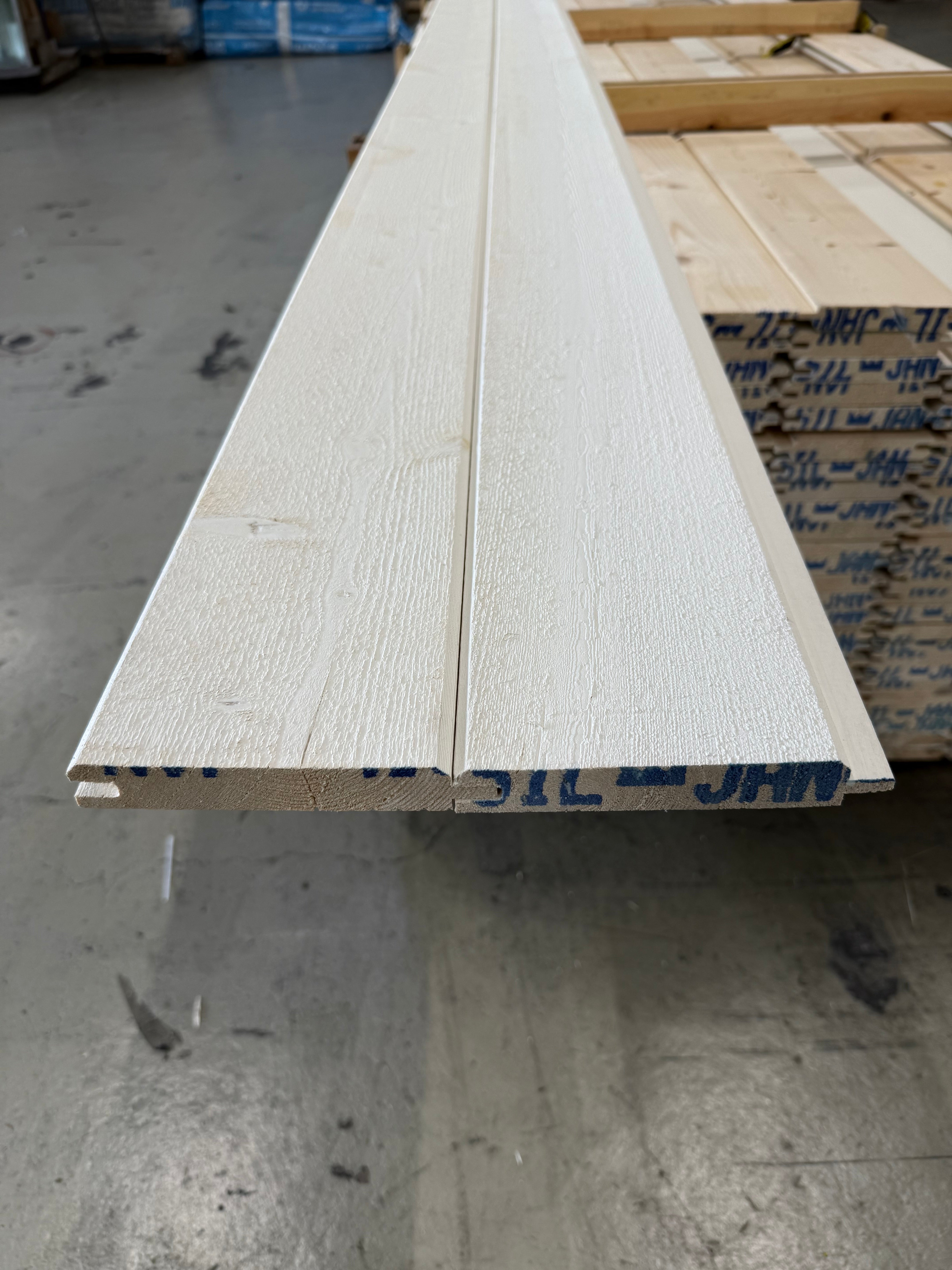 Ytterpanel Dubbelfasspont 22x145mm 3.60m – Grundmålad Vit Gran