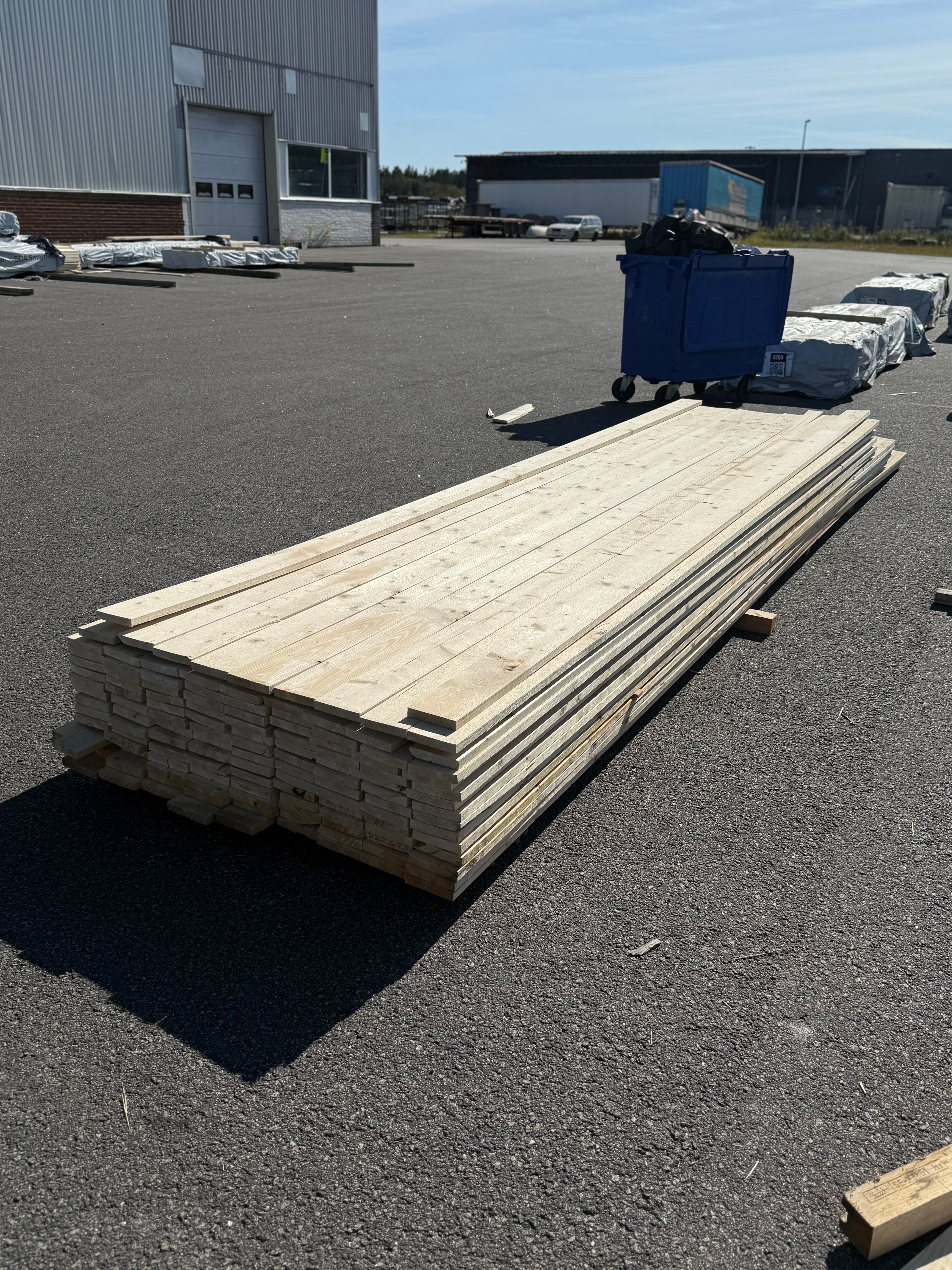 Paket Finsågad Panel 22x120mm 132st 4.20–5.40m – Andra sortering