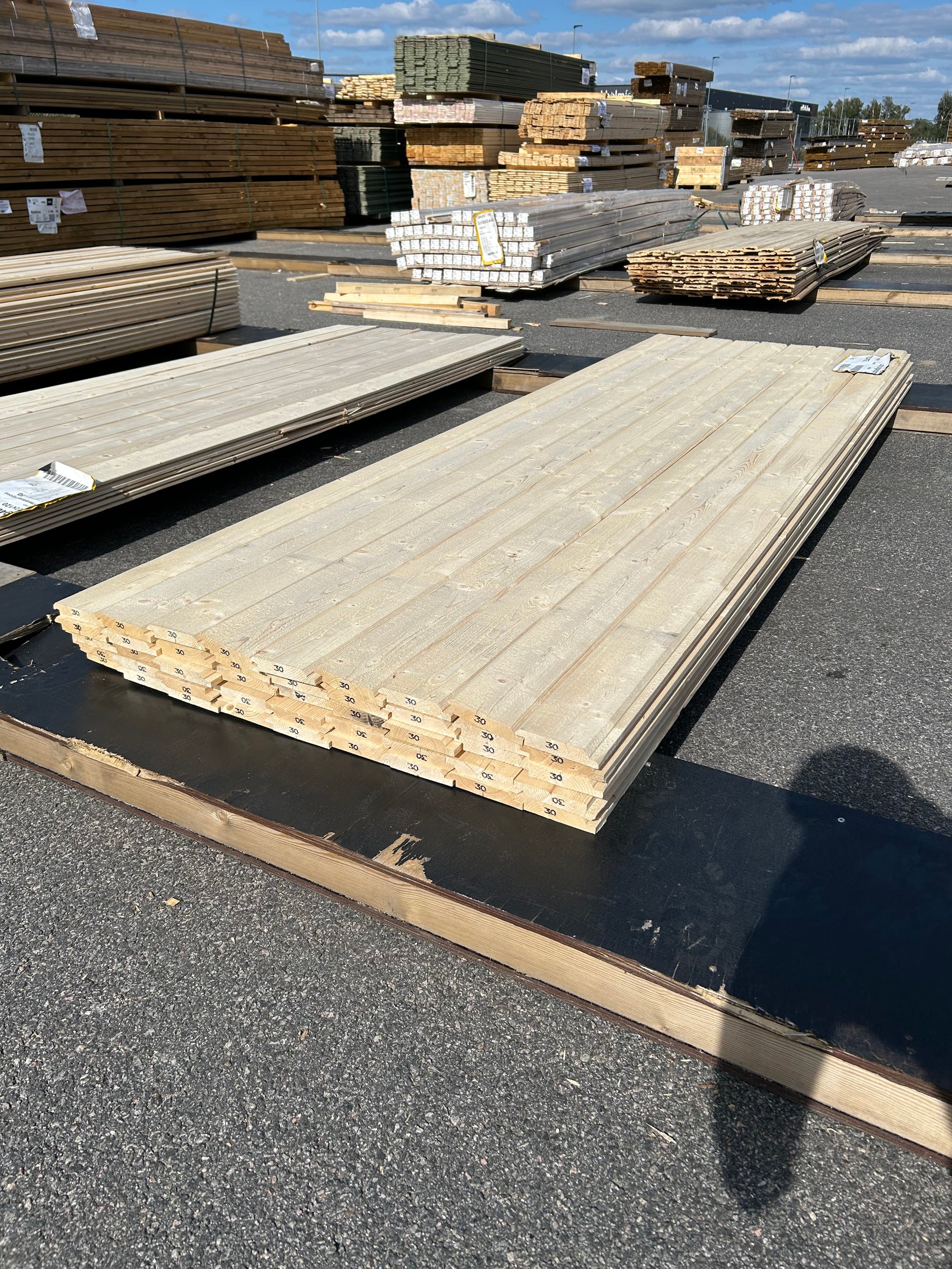 Paket Ytterpanel Dubbelfas Fals 22×120 mm 3,00 m 45 st Gran