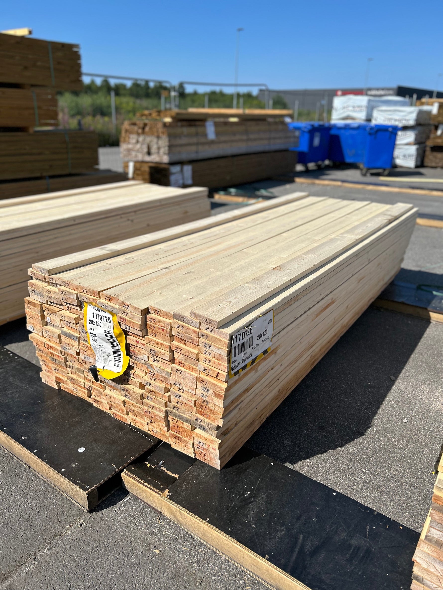Paket Finsågade Brädor 28x120mm 191st 2.70m Obehandlade
