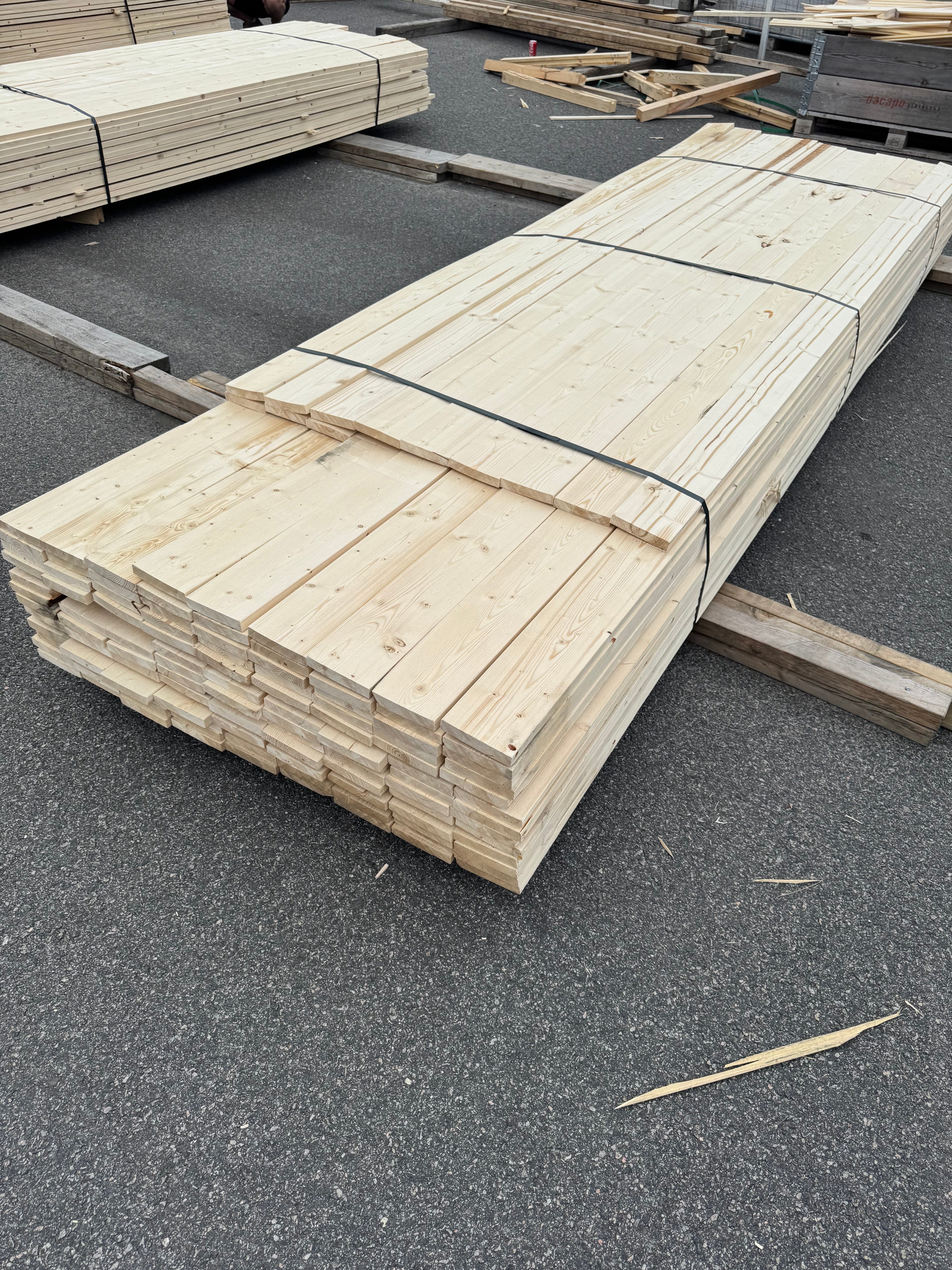 Paket Finsågad Panel 22x120mm 126st 3.0–3.60m – Andra sortering