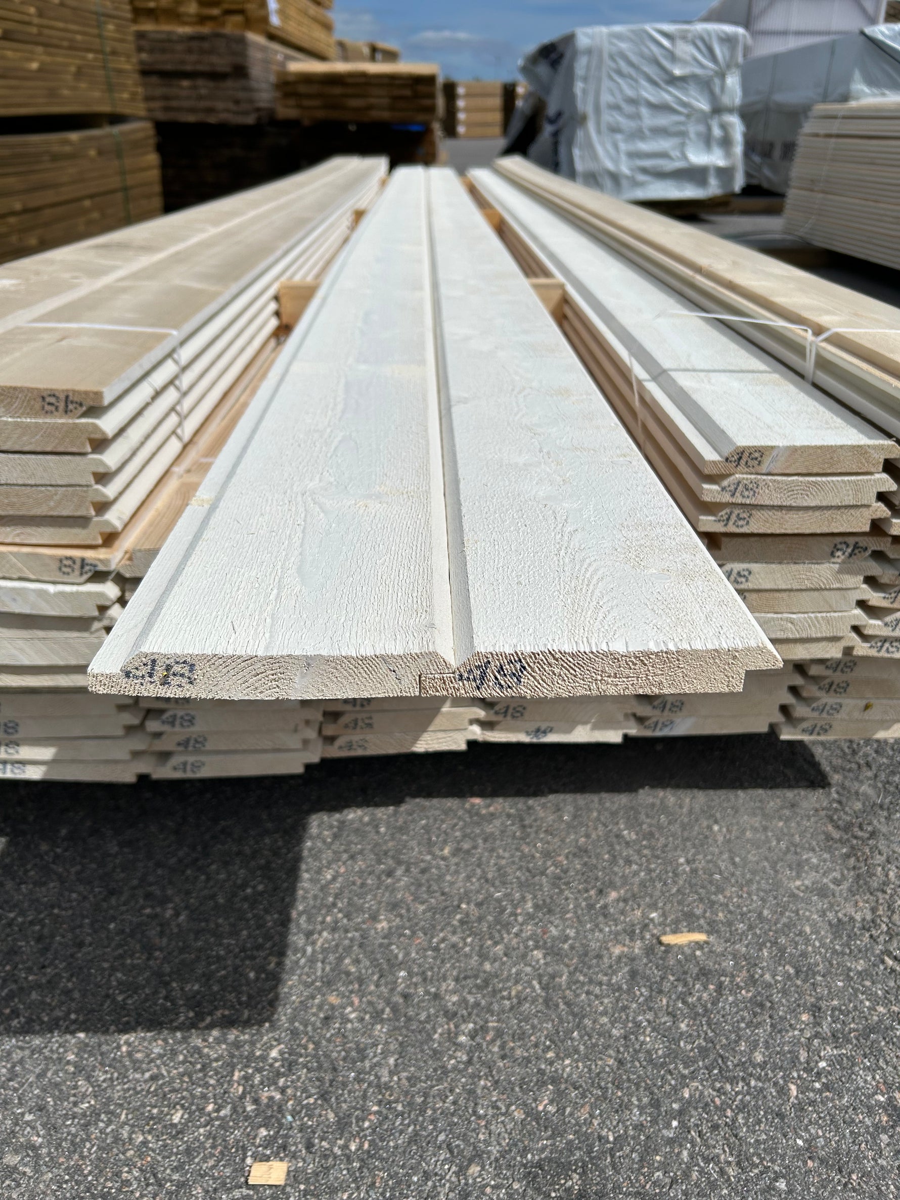 Paket Ytterpanel Dubbelfas Halvspont 22x145mm 4,80m 90st Grundmålad