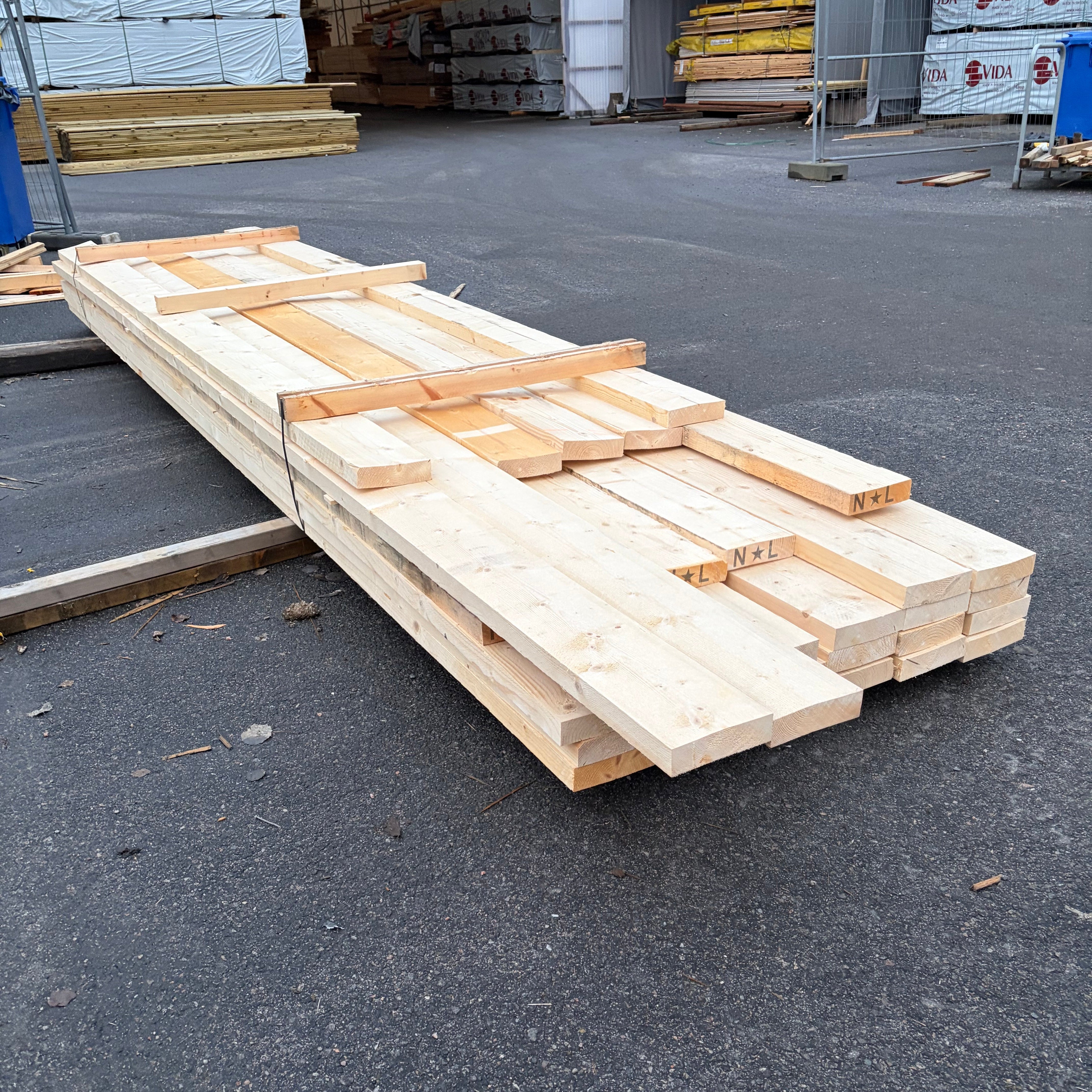 Paket Ohyvlade Reglar 47x175mm, 32st 4.2–5.4m