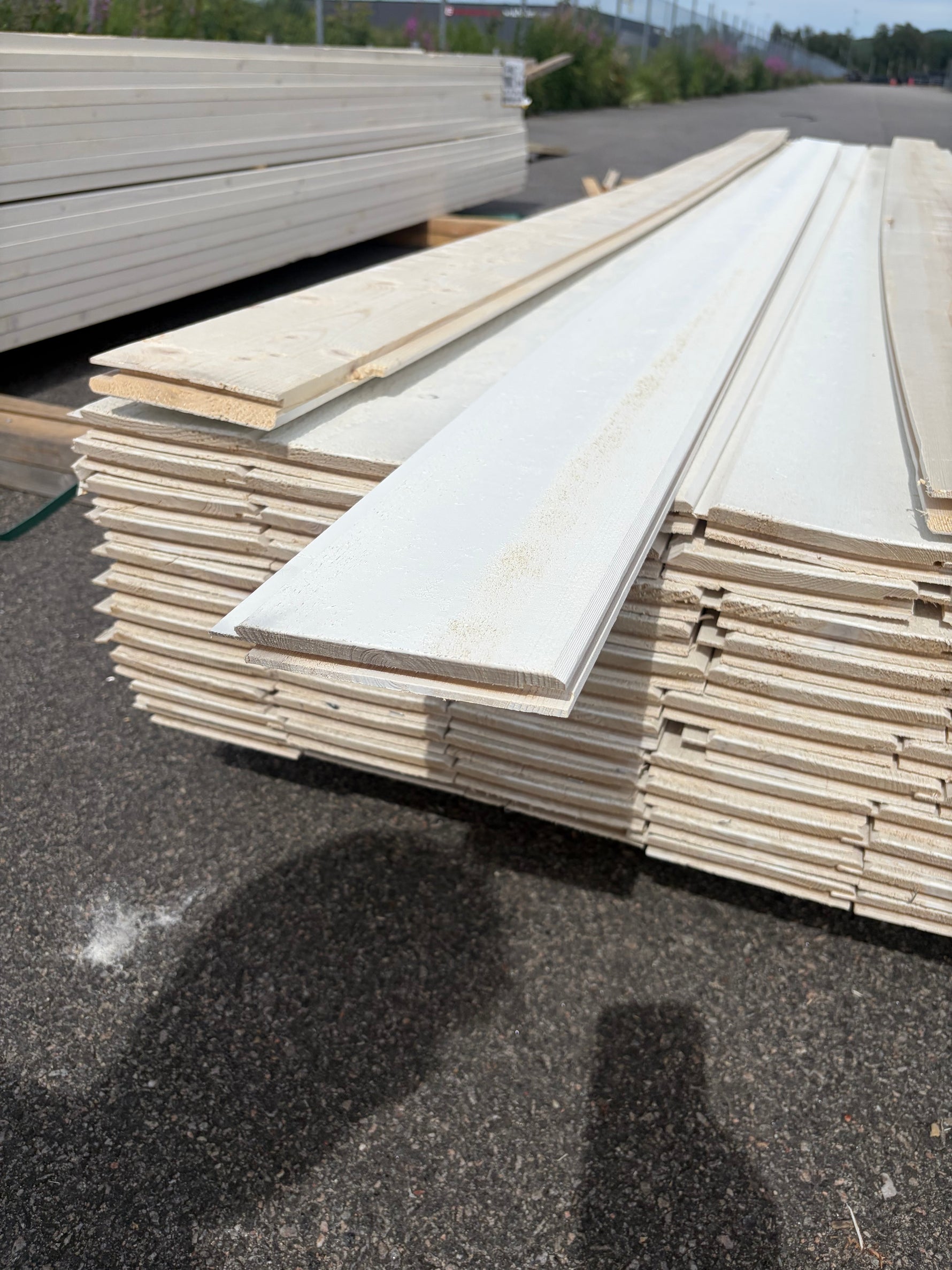 Paket Ytterpanel Dubbelfas Ändspont 22x145mm, 81st 3.60m Grundmålad