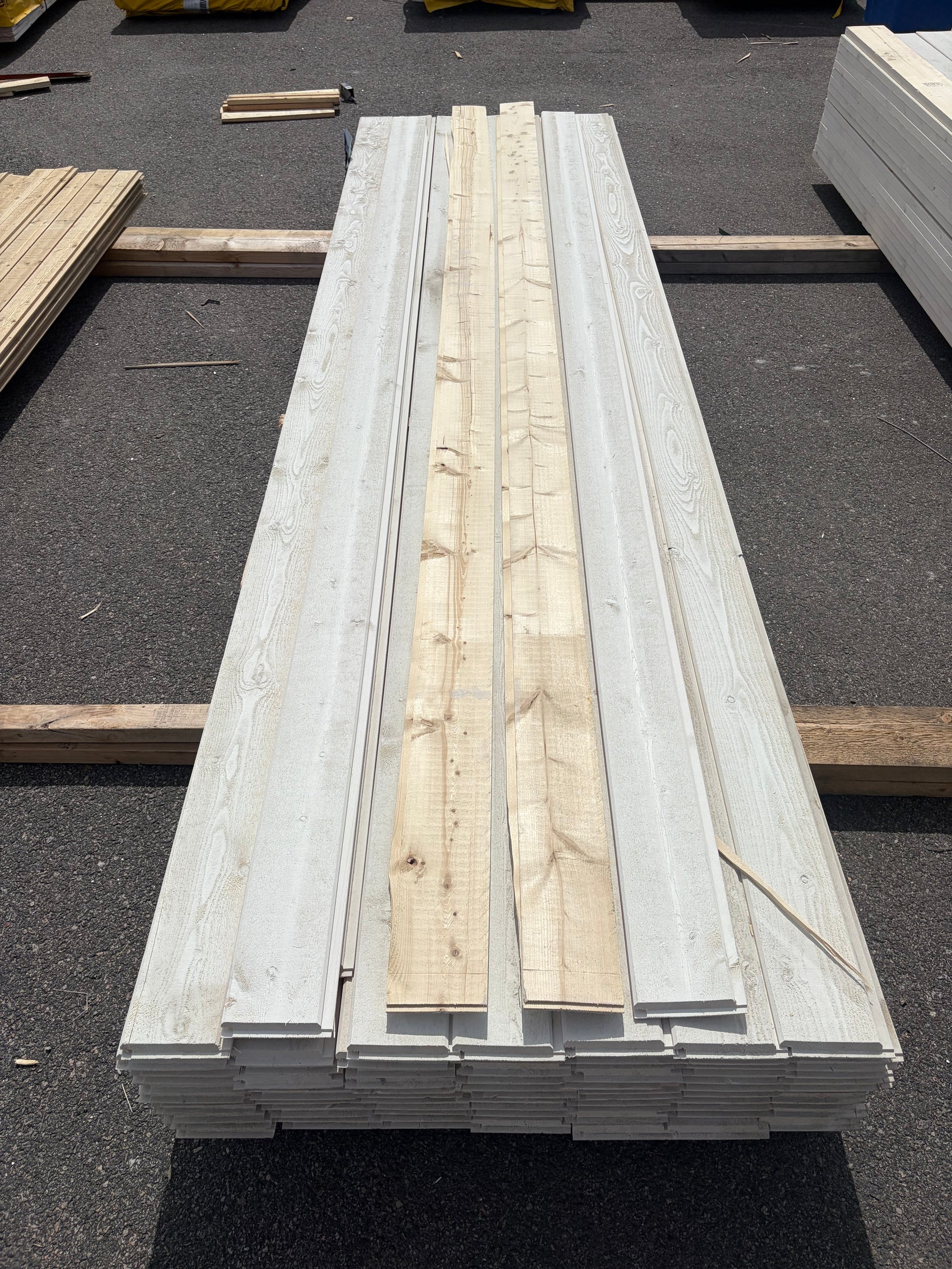 Paket Ytterpanel Dubbelfas Ändspont 22x145mm, 81st 3.60m Grundmålad