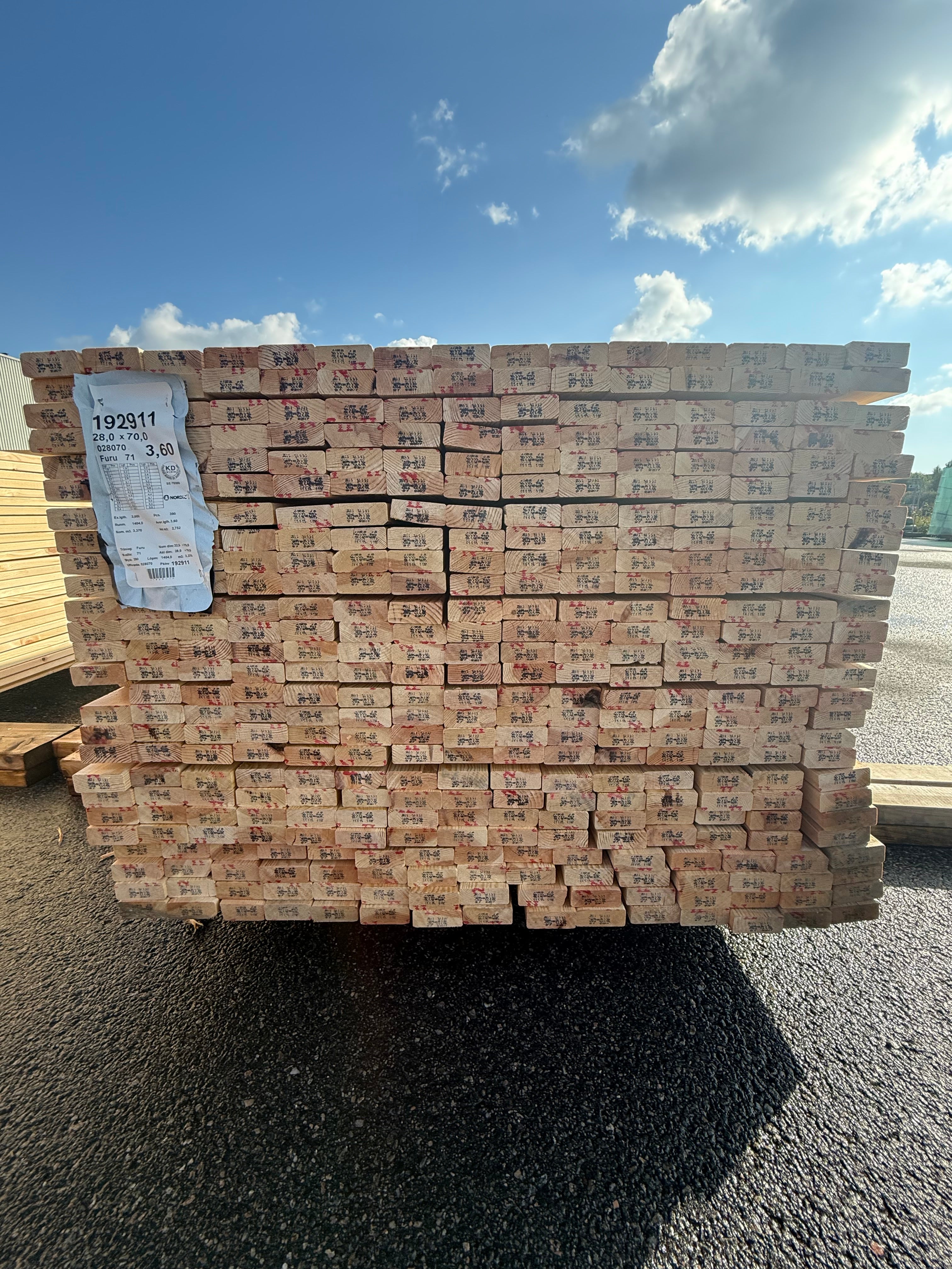 Paket Glespanel 28x70 sekunda furu 3.60m- 390st