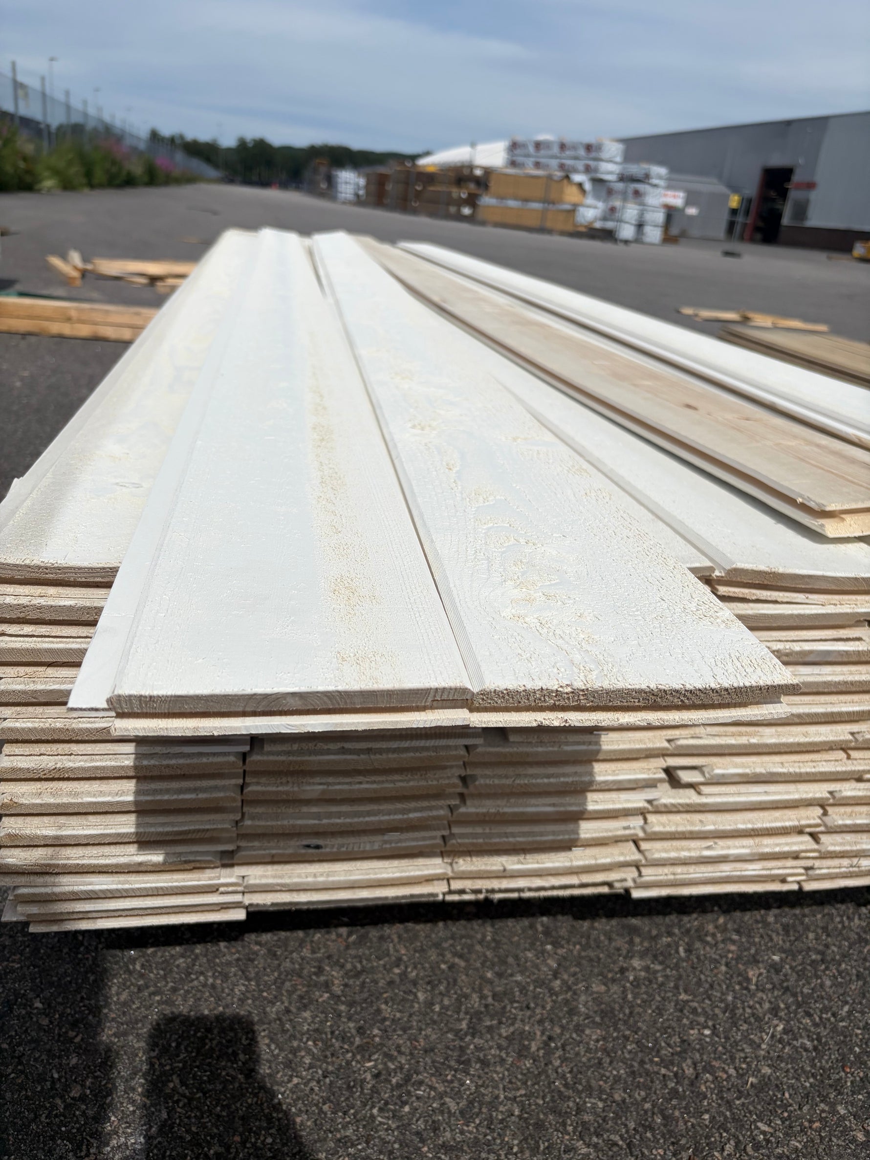 Paket Ytterpanel Dubbelfas Ändspont 22x145mm, 81st 3.60m Grundmålad